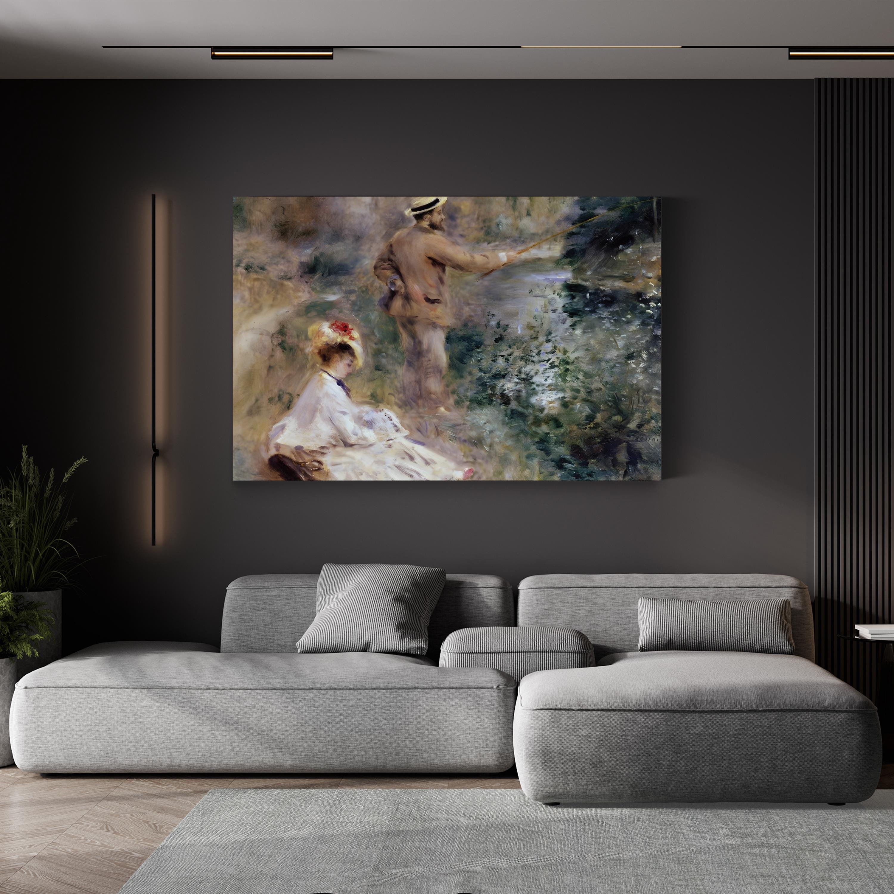 The Fisherman (Le Pêcheur), 1874 by Pierre-Auguste Renoir canvas print, gallery canvas edge view