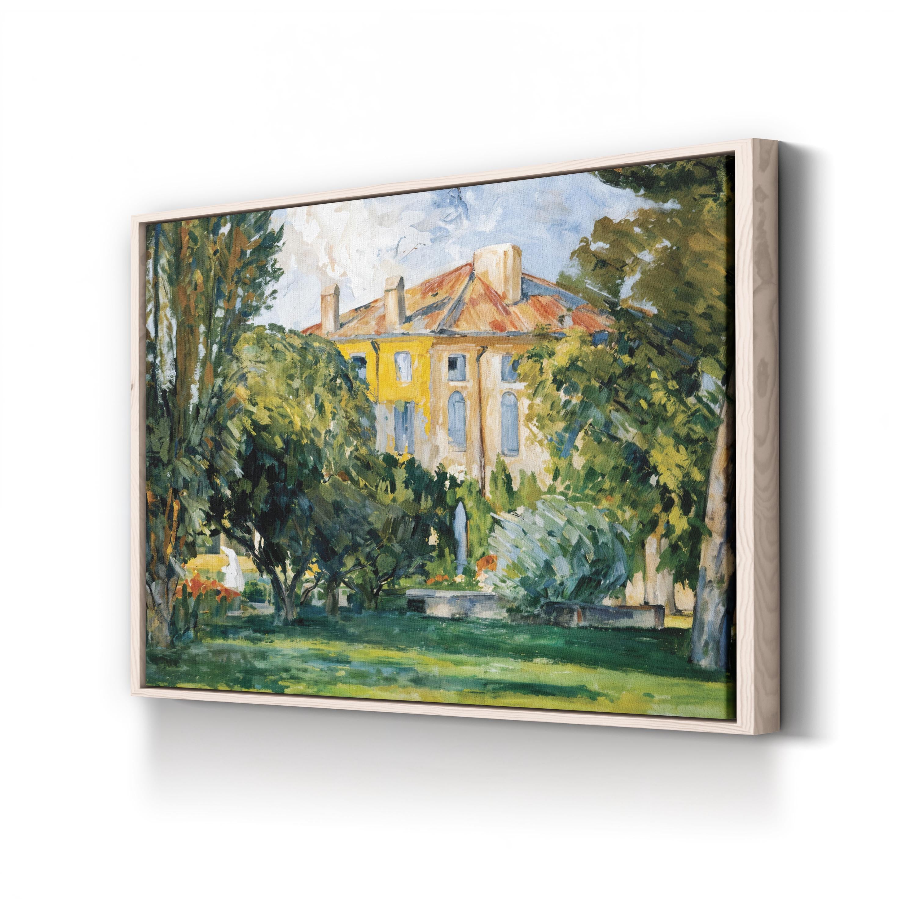 The House at Jas de Bouffan by Paul Cézanne canvas print in natural wood frame