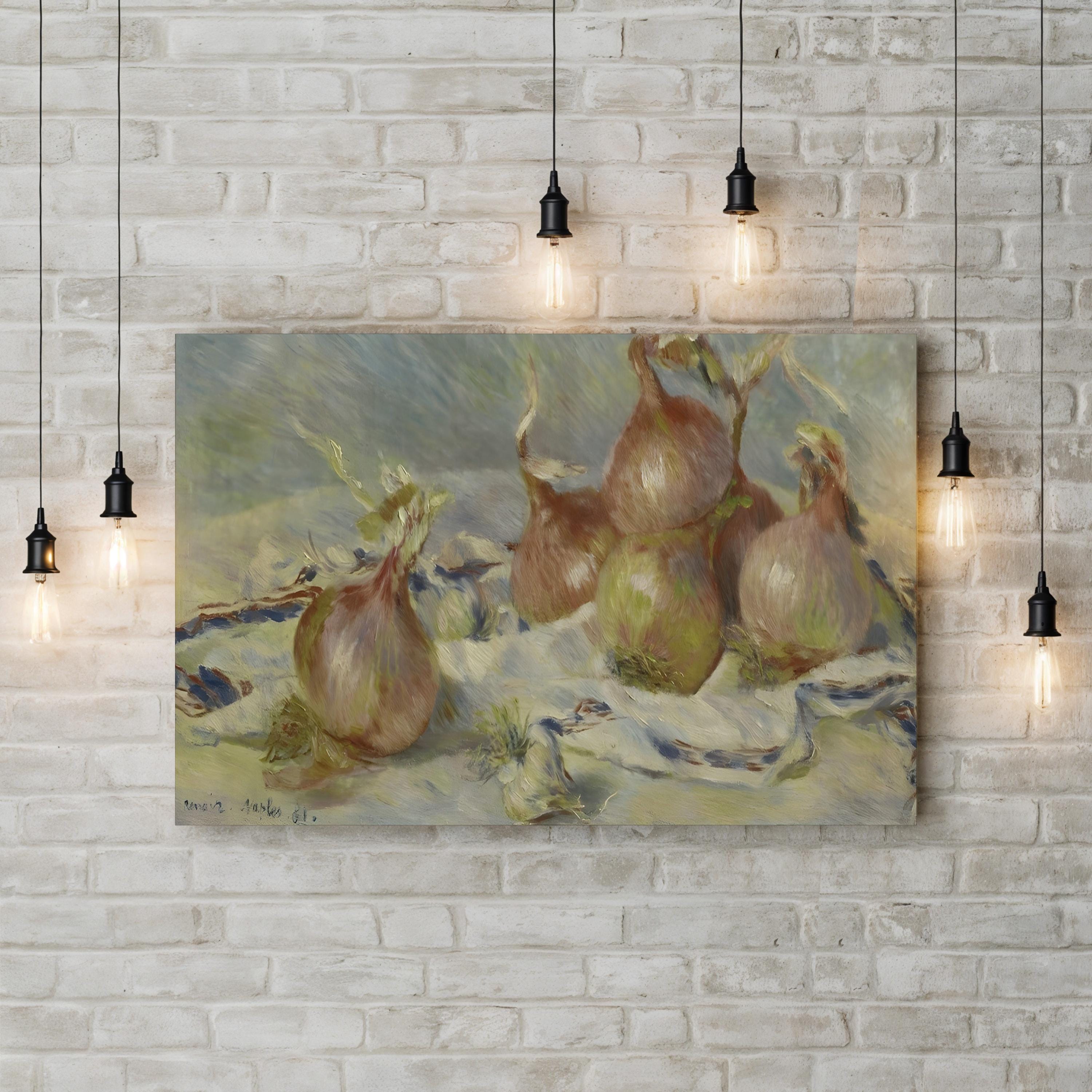 Still Life with Onions, 1881 – Pierre-Auguste Renoir Wall Art | Impressionist Kitchen Canvas Print