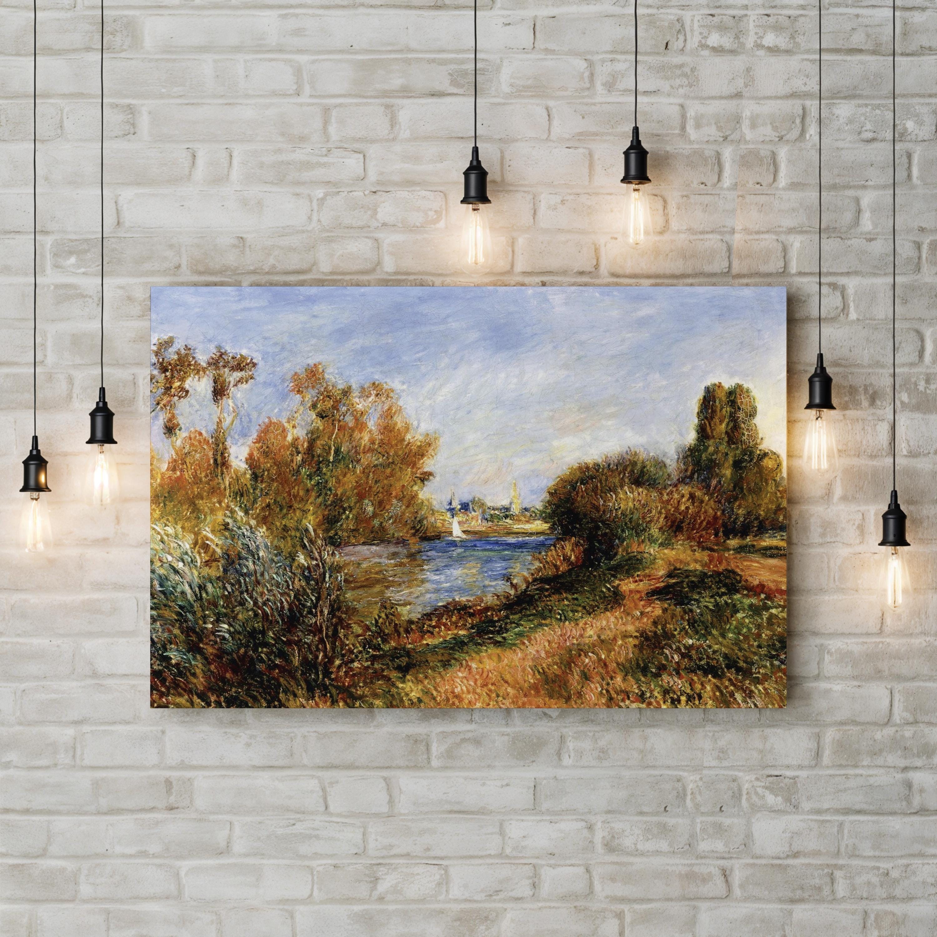 The Seine at Argenteuil, 1888 Wall Art by Pierre-Auguste Renoir – Impressionist River Landscape Canvas
