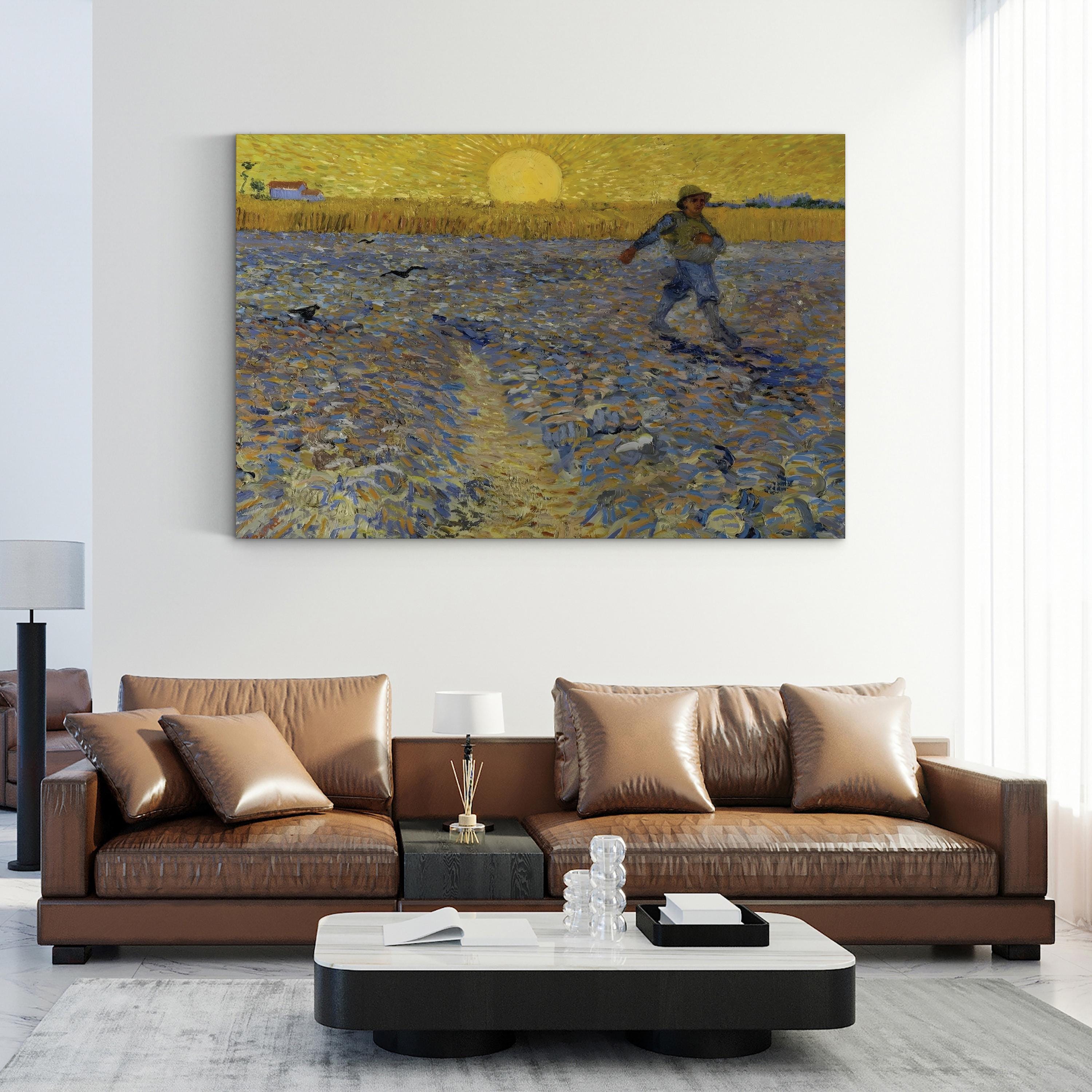 The Sower, 1888 Vintage Canvas Print – Vincent van Gogh Farm Scene Wall Art