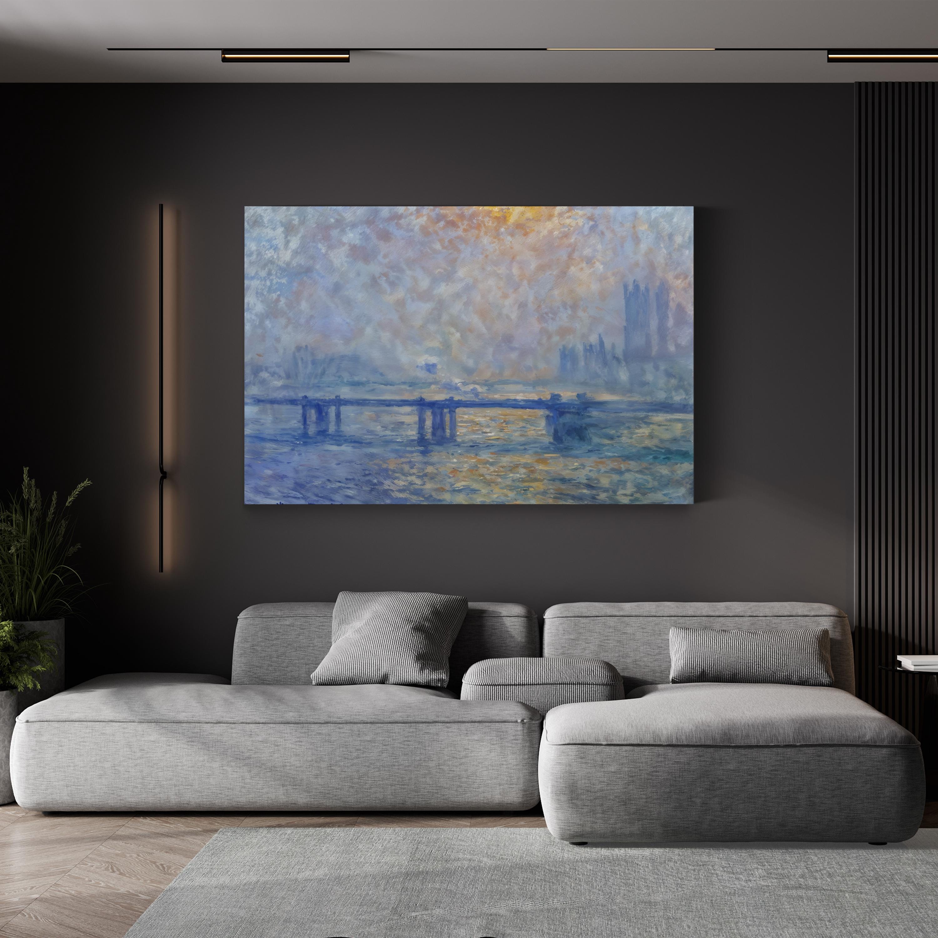 The Thames at Charing Cross Bridge | Claude Monet Impressionist London River Wall Art