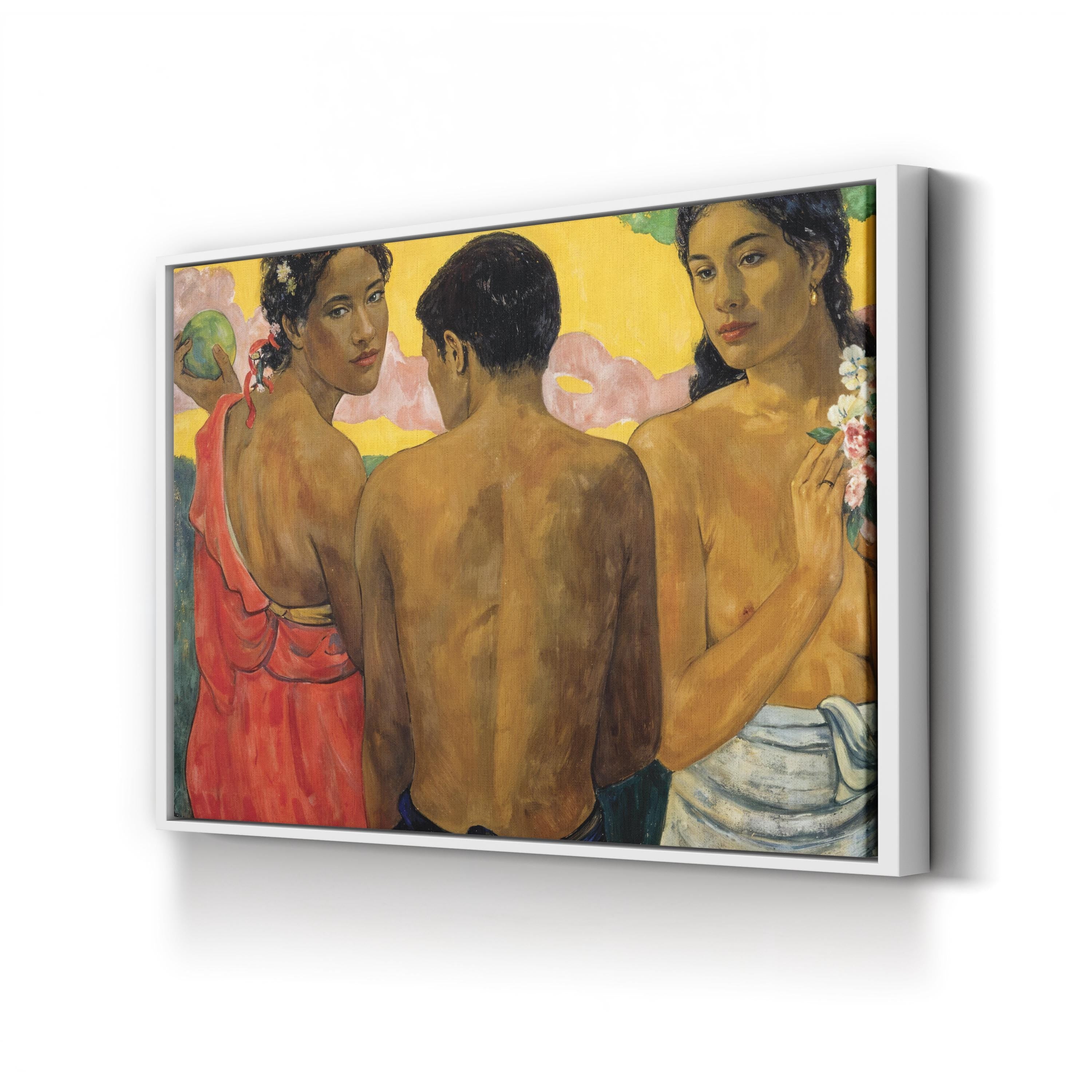 Three Tahitians Vintage Canvas Print – Paul Gauguin Tropical Island Wall Art