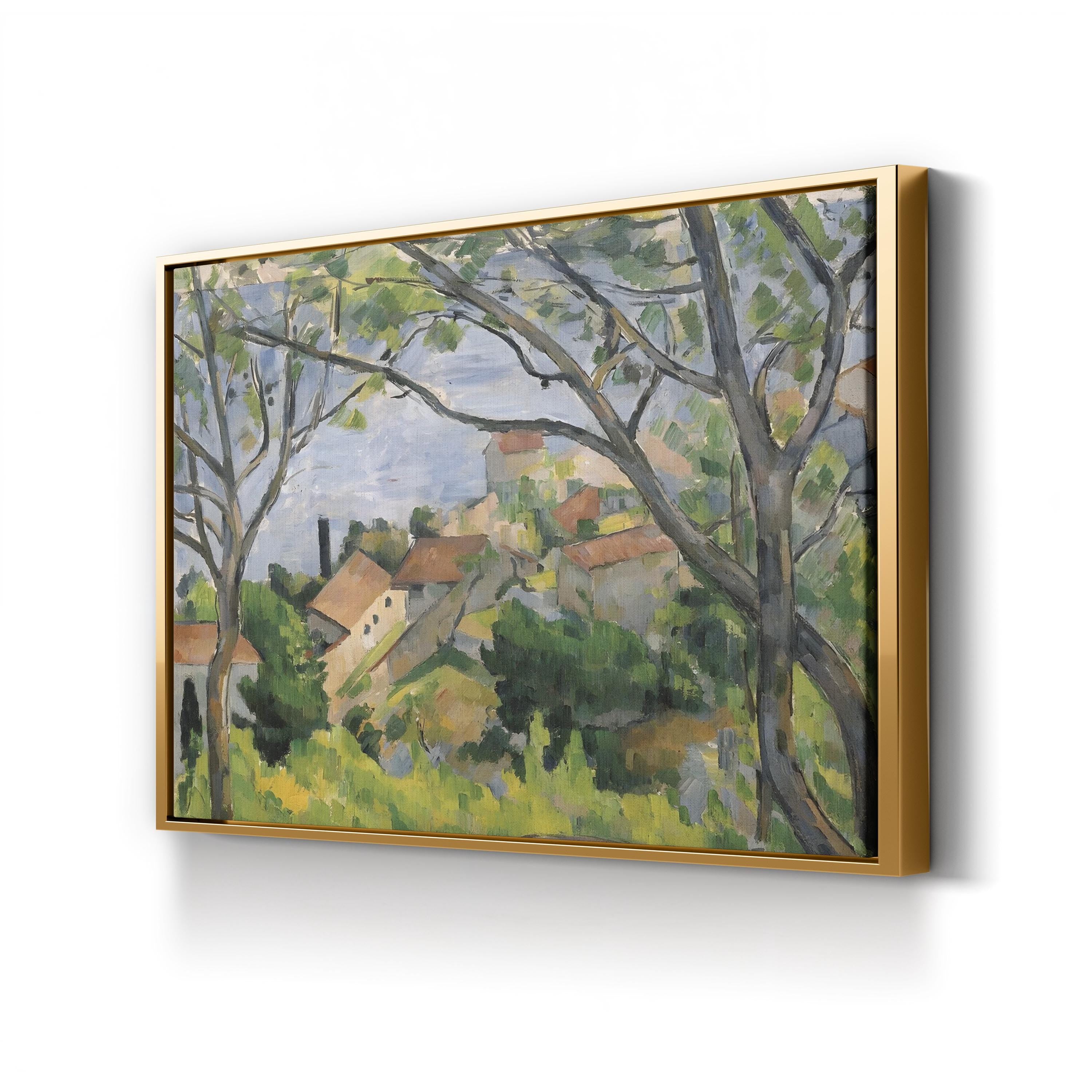 View of L’Estaque Through the Trees, 1879 Wall Art by Paul Cézanne | Post-Impressionist Provence Landscape