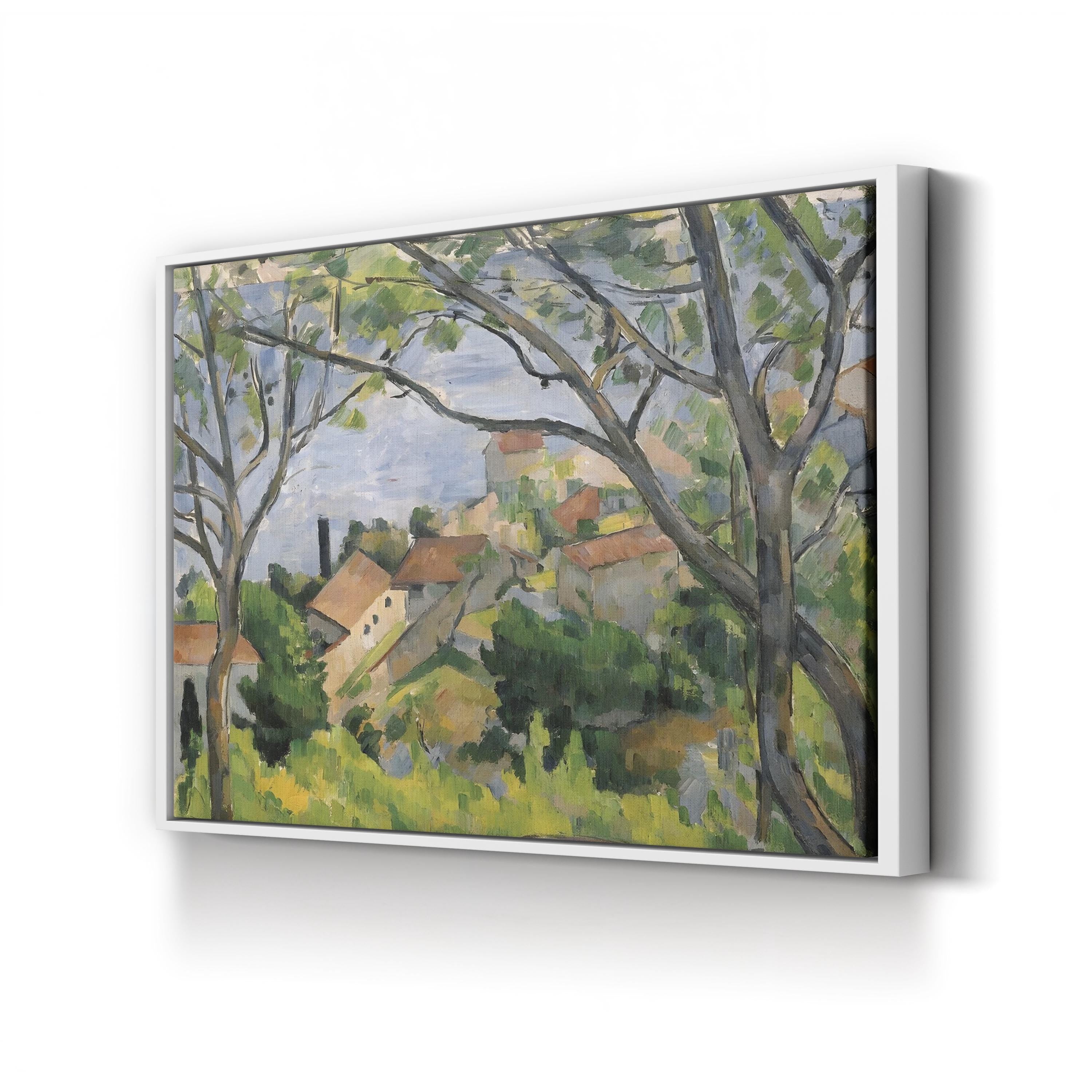 View of L’Estaque Through the Trees, 1879 Wall Art by Paul Cézanne | Post-Impressionist Provence Landscape