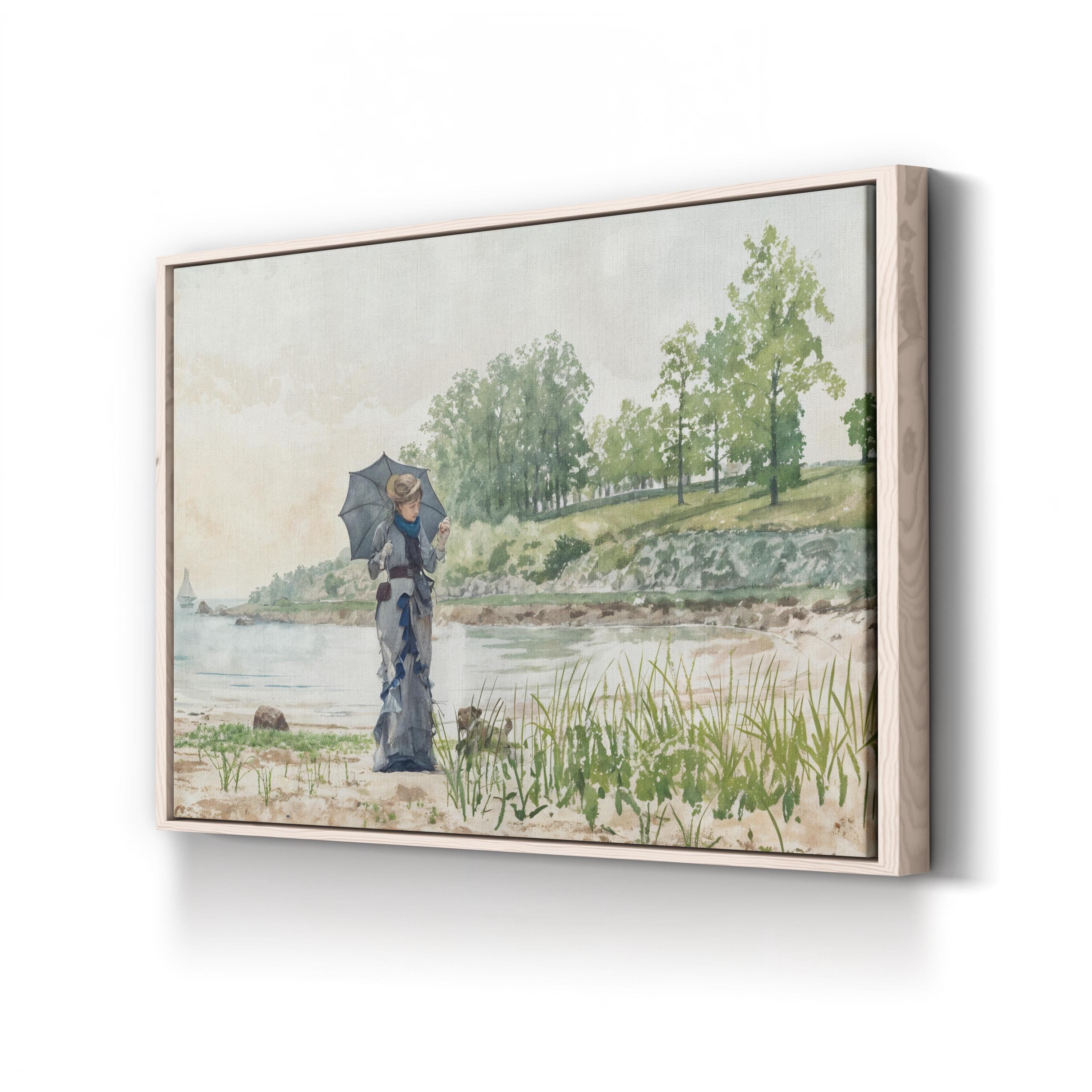 Young Woman by the Shore, 1880 – Impressionist Wall Art | Coastal Landscape Canvas Print