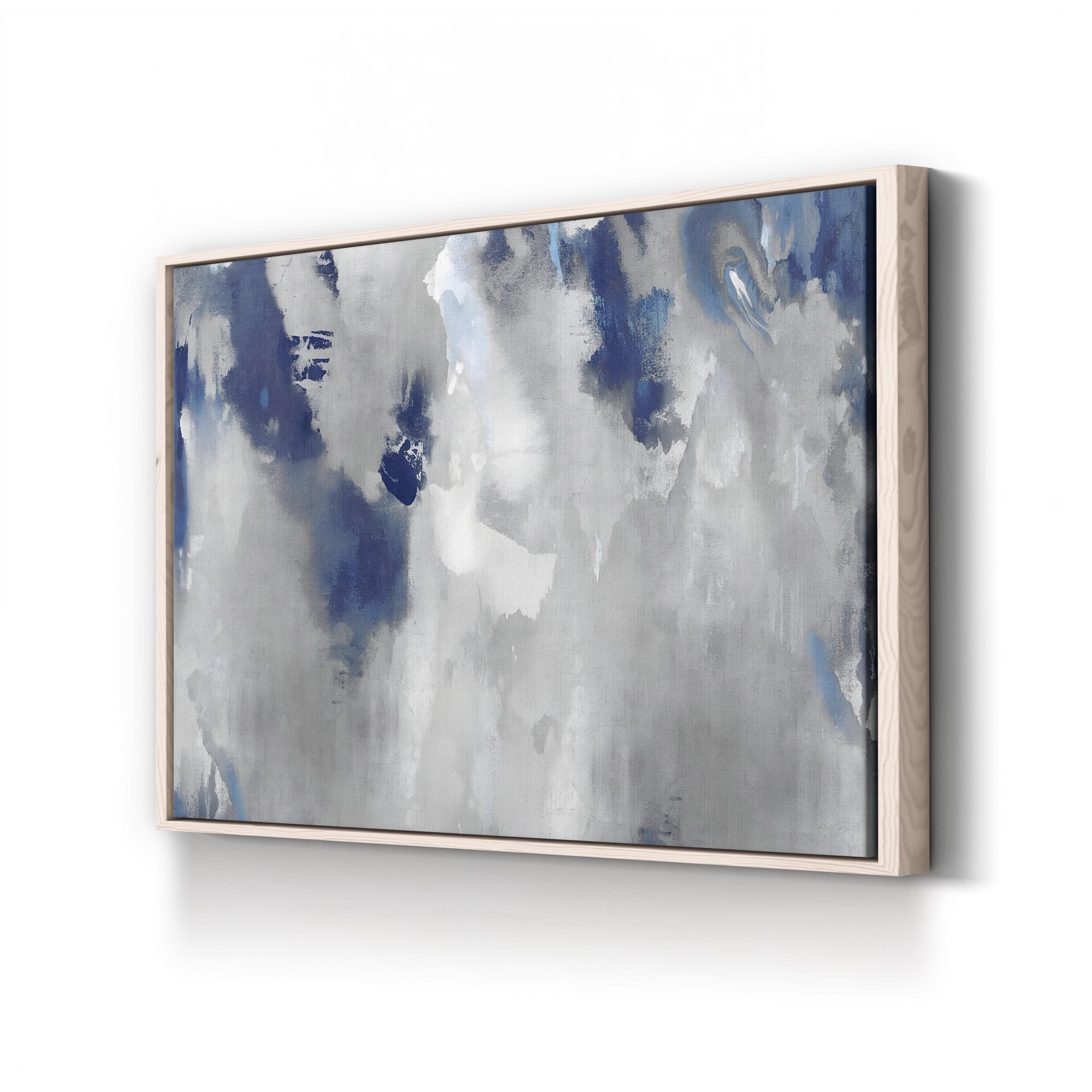 Abstract Silver Stains Indigo Wall Art by David Moore