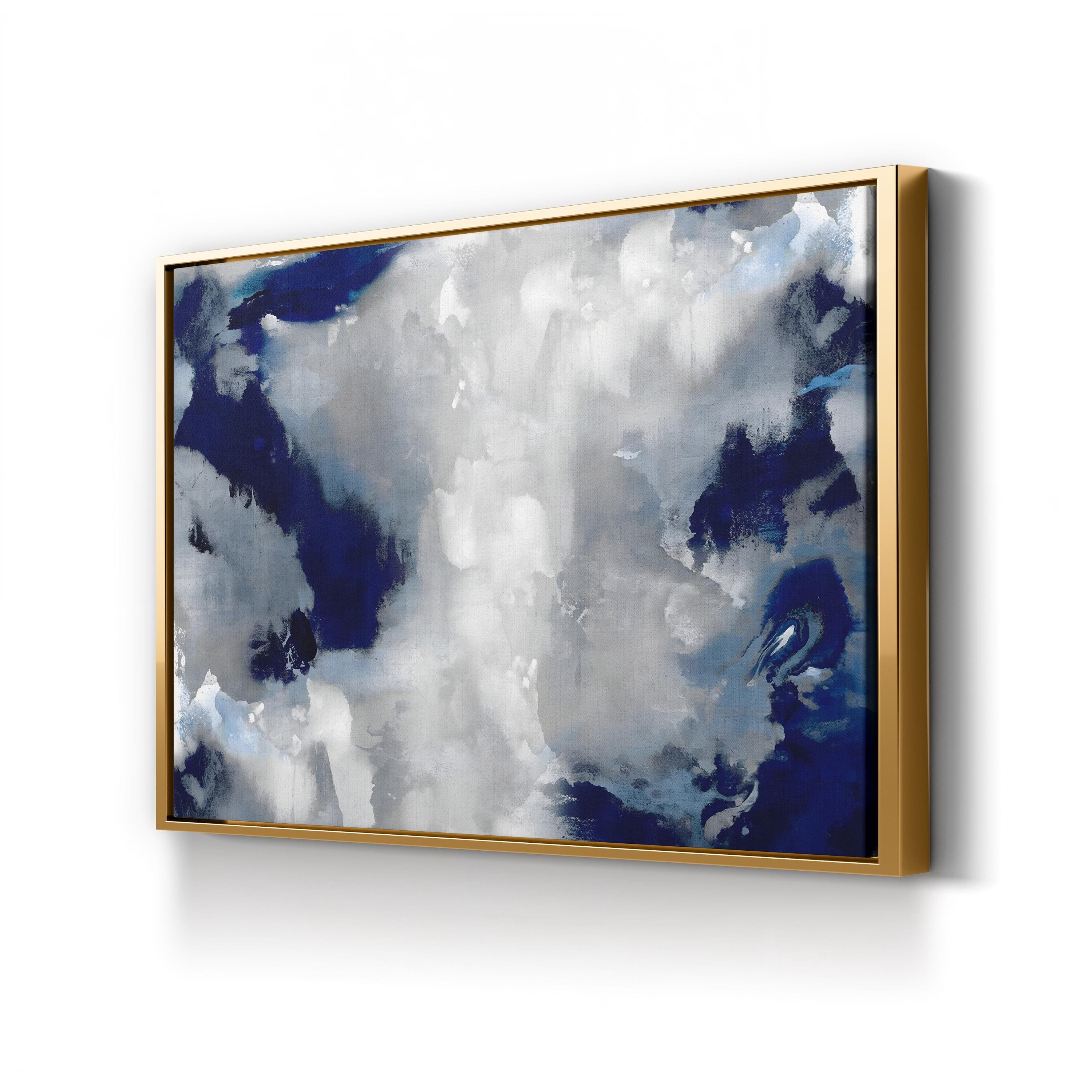 Abstract Stains Indigo II Abstract Canvas Wall Art by David Moore