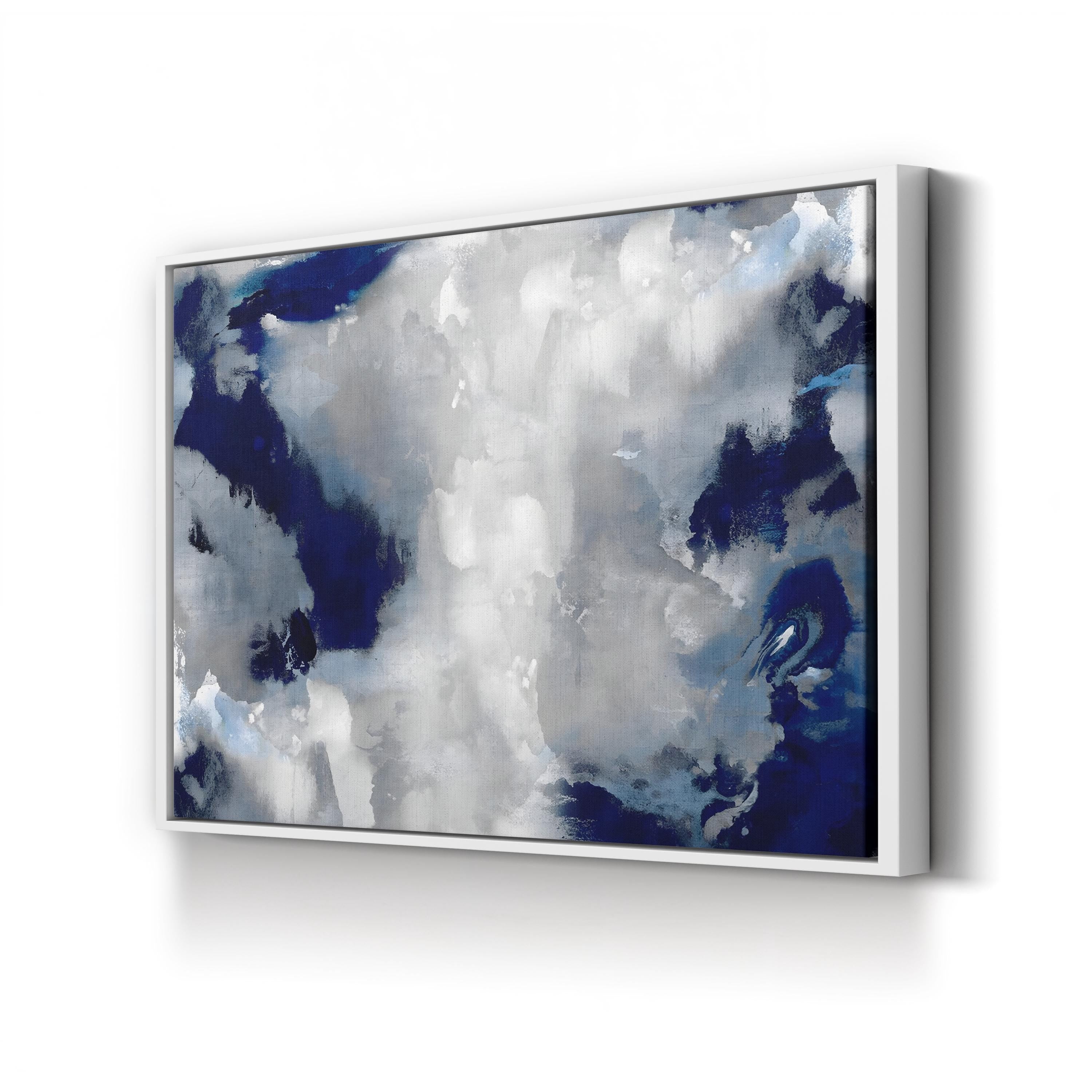 Abstract Stains Indigo II Abstract Canvas Wall Art by David Moore