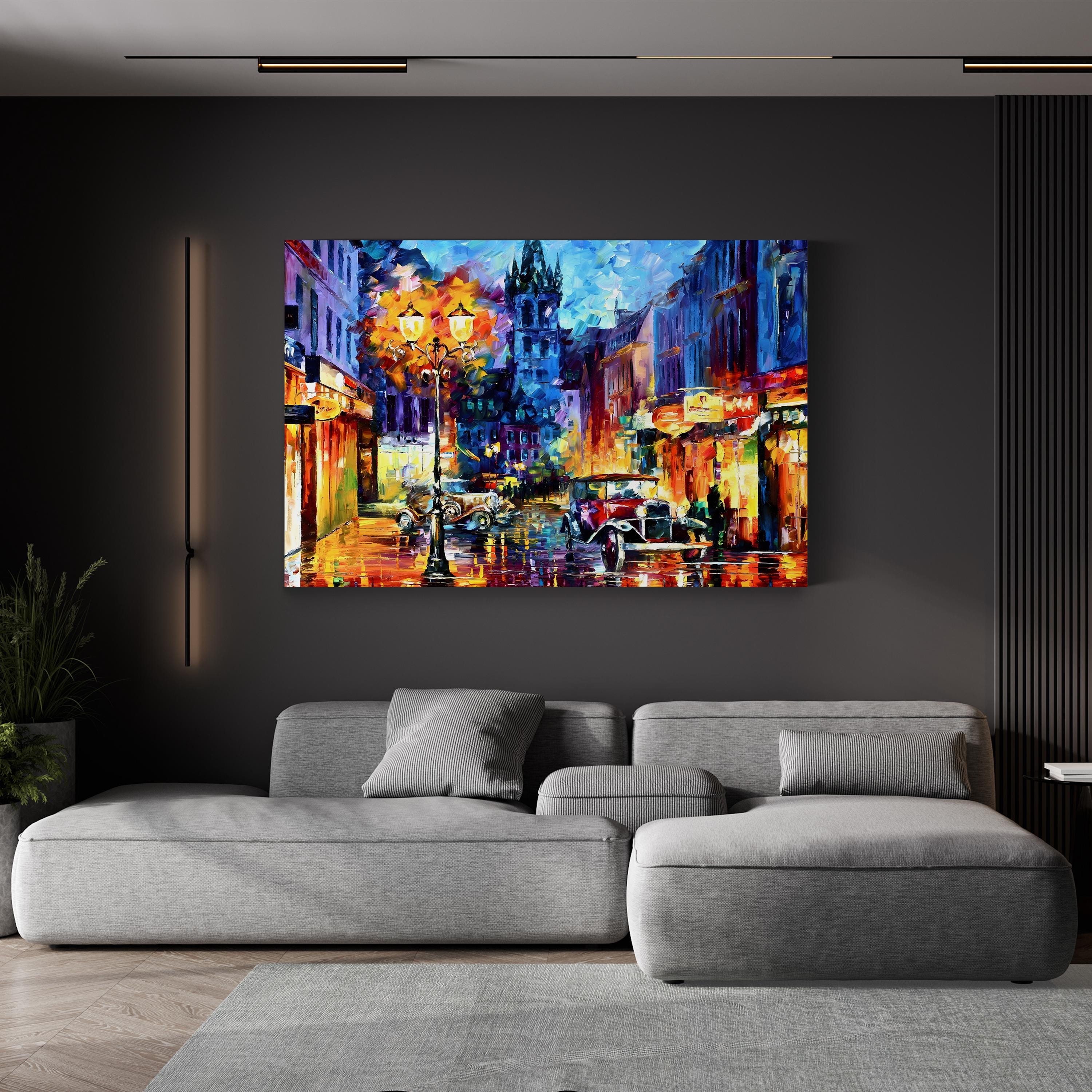 Amsterdam 1905 Wall Art by Leonid Afremov – Contemporary Impressionist Cityscape Canvas
