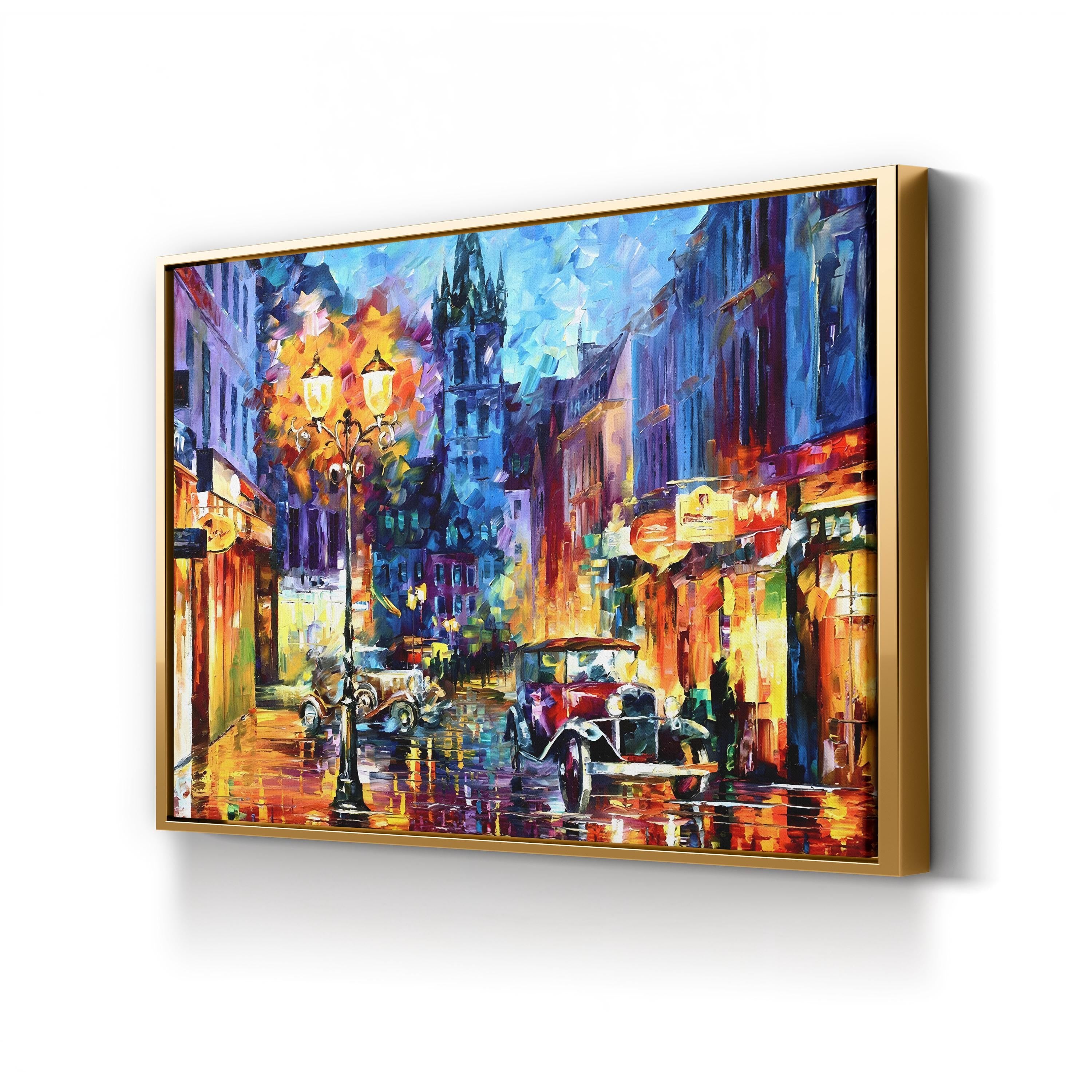 Amsterdam 1905 Wall Art by Leonid Afremov – Contemporary Impressionist Cityscape Canvas