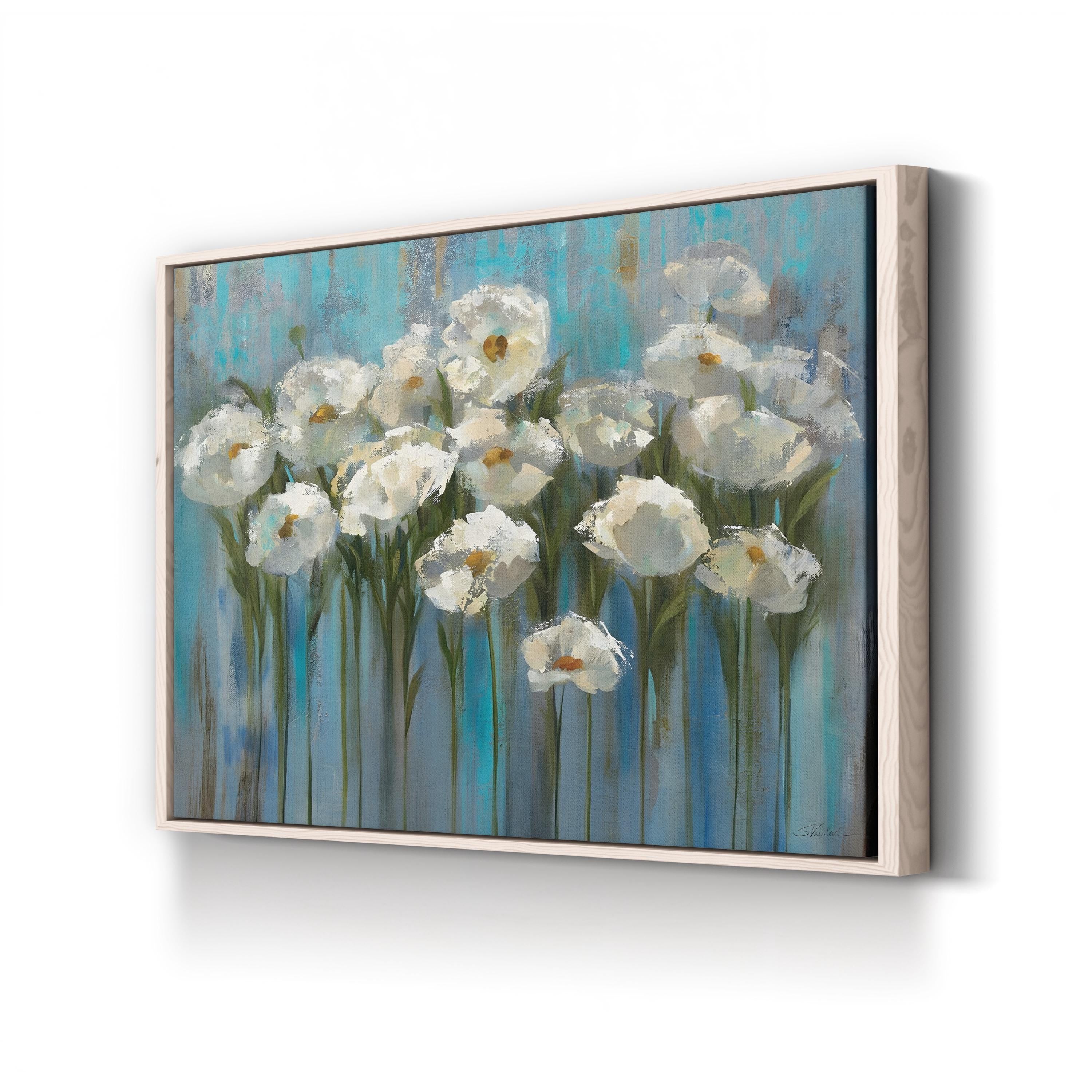 Anemones by the Lake Wall Art by Silvia Vassileva – Contemporary Floral Landscape Canvas