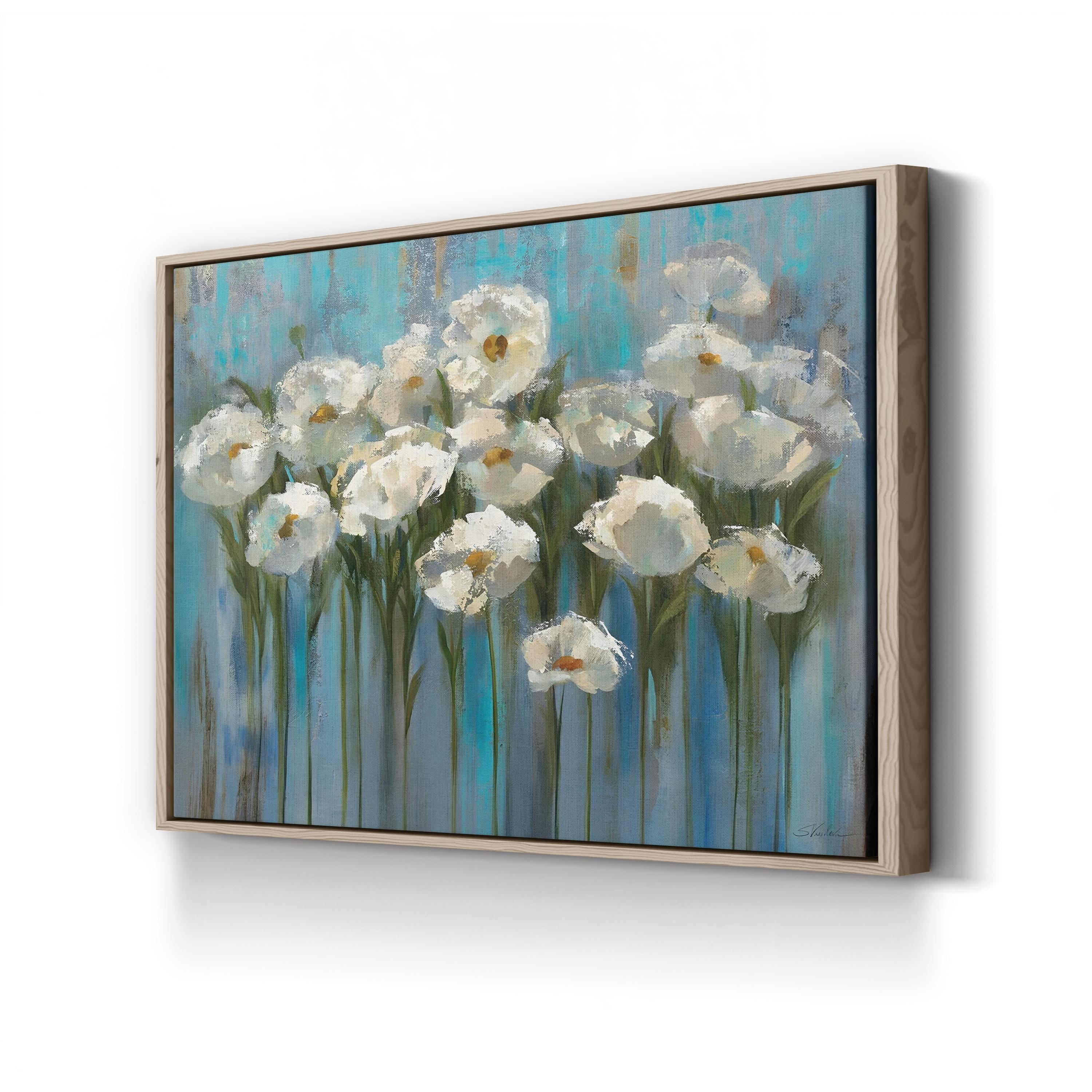 Anemones by the Lake Wall Art by Silvia Vassileva – Contemporary Floral Landscape Canvas