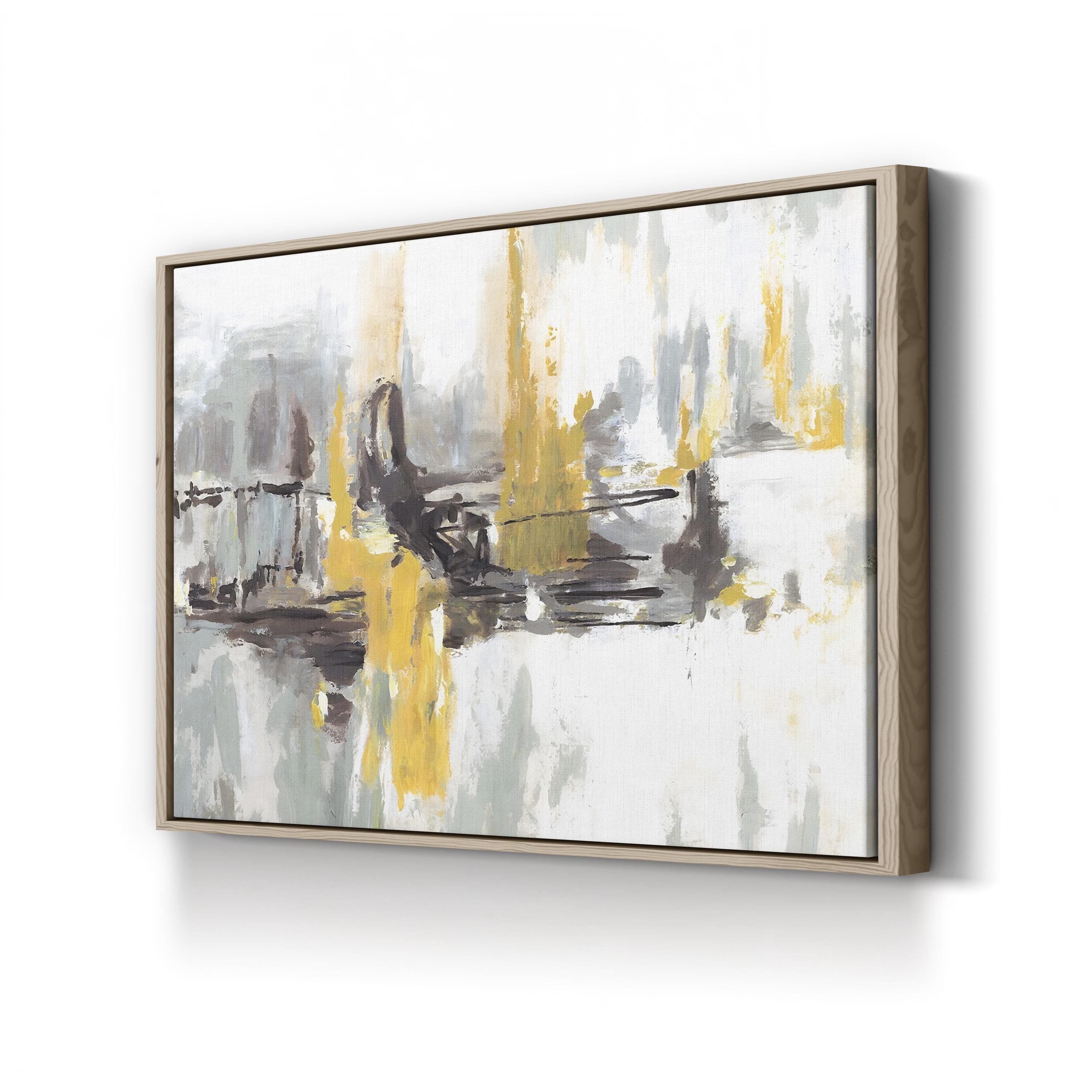 At the End of the Day – Circle Art Group Wall Art | Abstract Black, White & Yellow Canvas Print