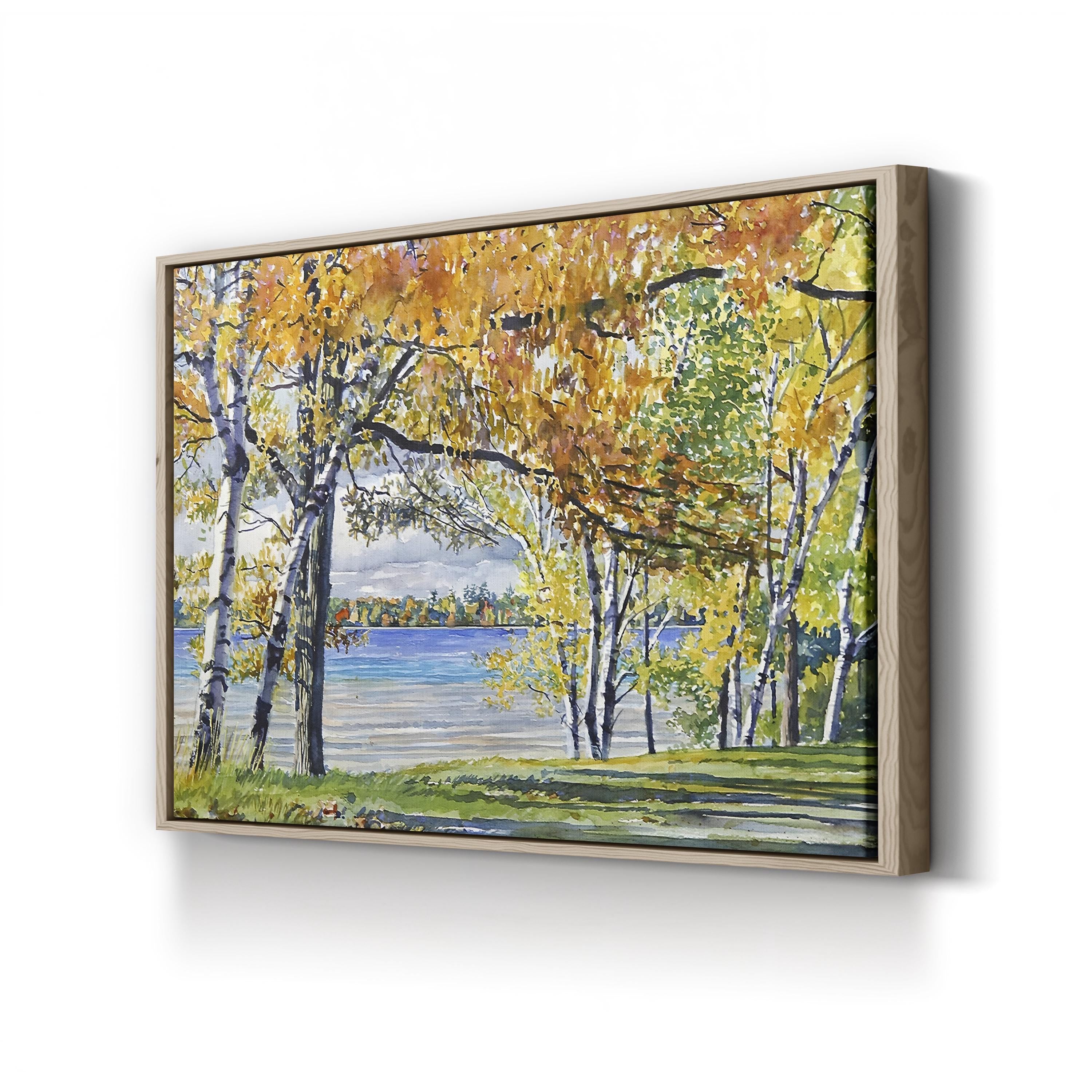Autumn Birch Trees Wall Art by Stan Myers – Framed Fall Landscape Canvas