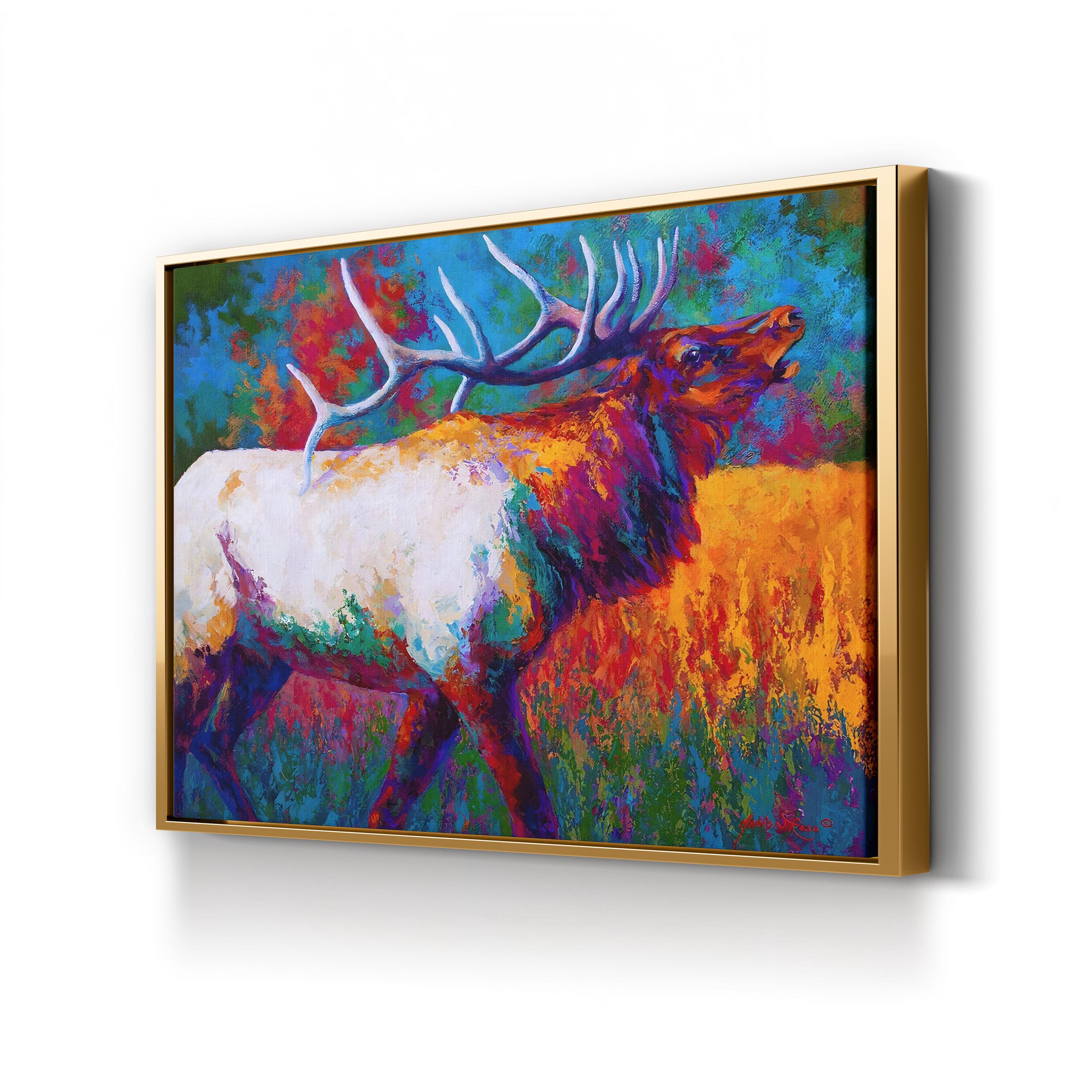 Autumn's Chorus Elk – Marion Rose Wall Art | Contemporary Wildlife Canvas Print