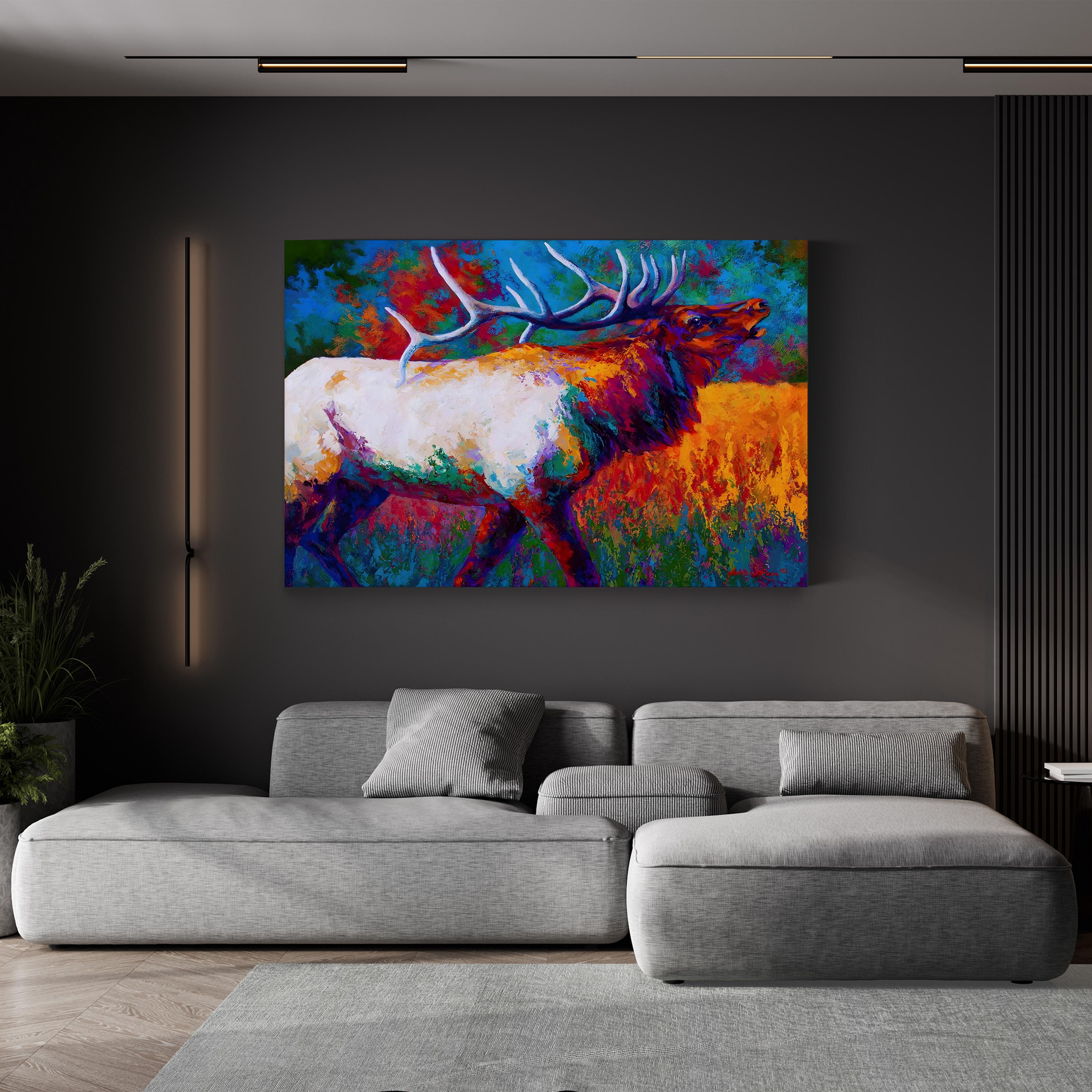 Autumn's Chorus Elk – Marion Rose Wall Art | Contemporary Wildlife Canvas Print