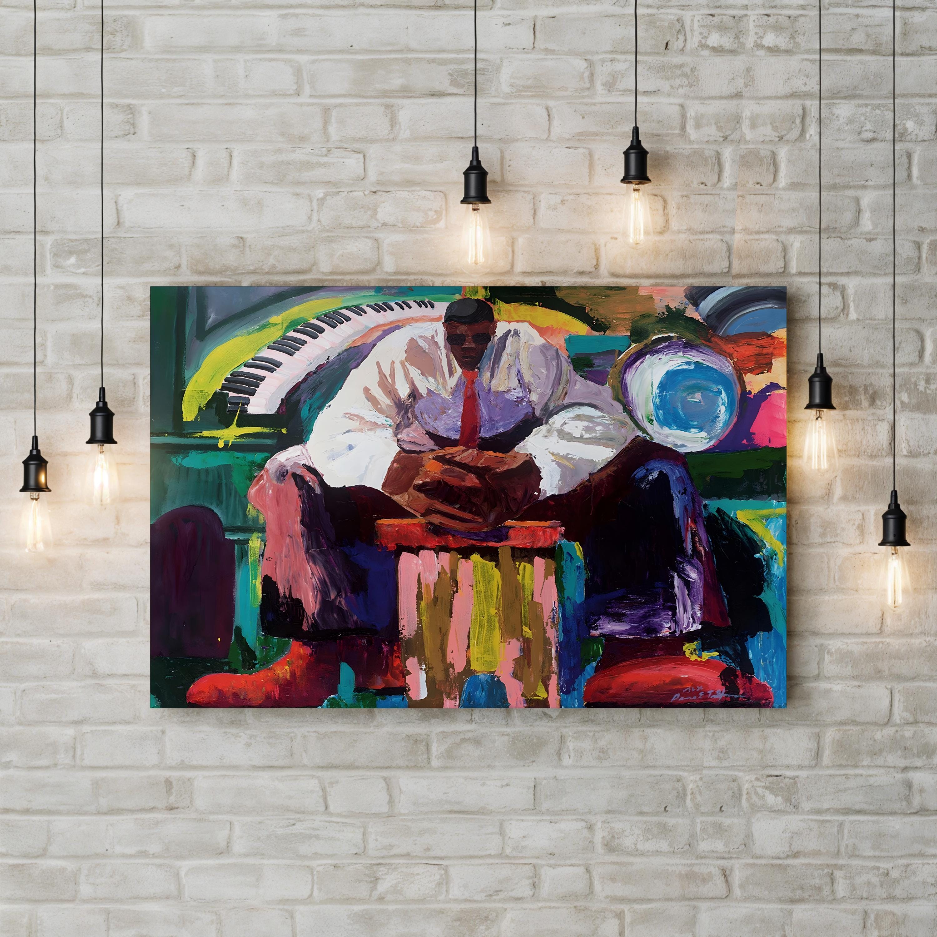Before The Gig Wall Art by Dane Tilghman – Contemporary Figurative Abstract Painting Print
