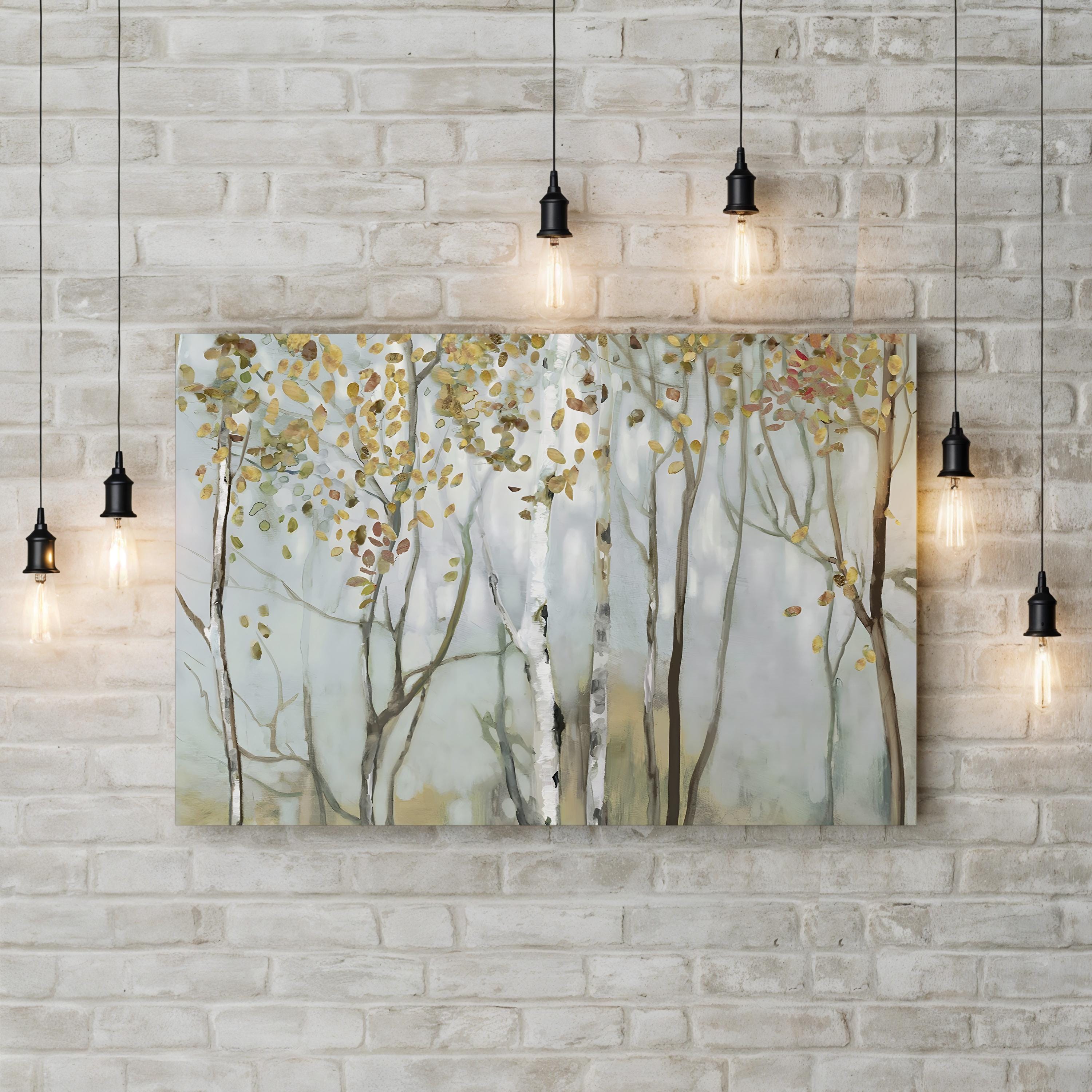 Birch in the Fog II – Allison Pearce Wall Art | Contemporary Misty Forest Canvas Print