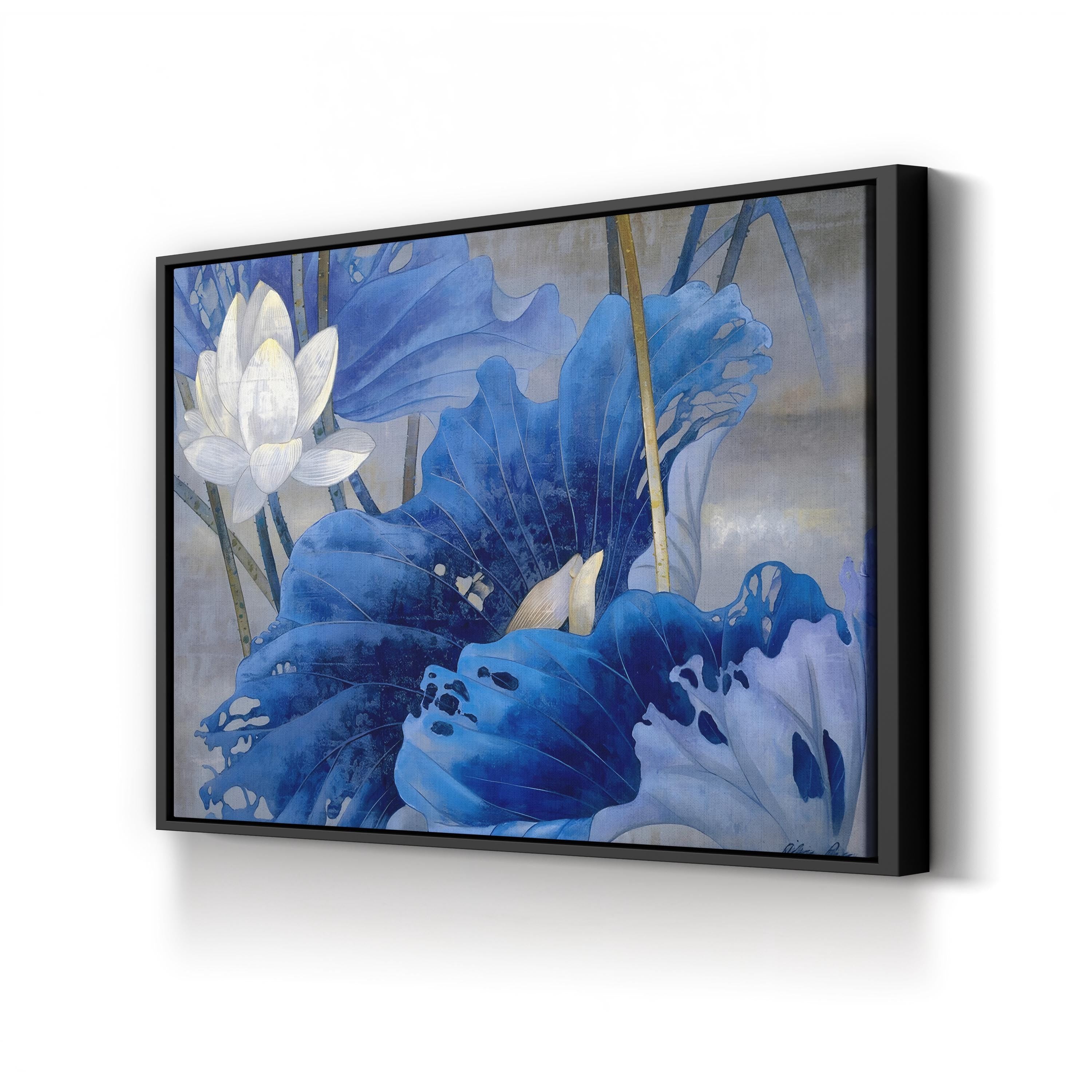 Blue Rhyme Wall Art by Ailian Price | Contemporary Abstract Blue Floral Canvas Print