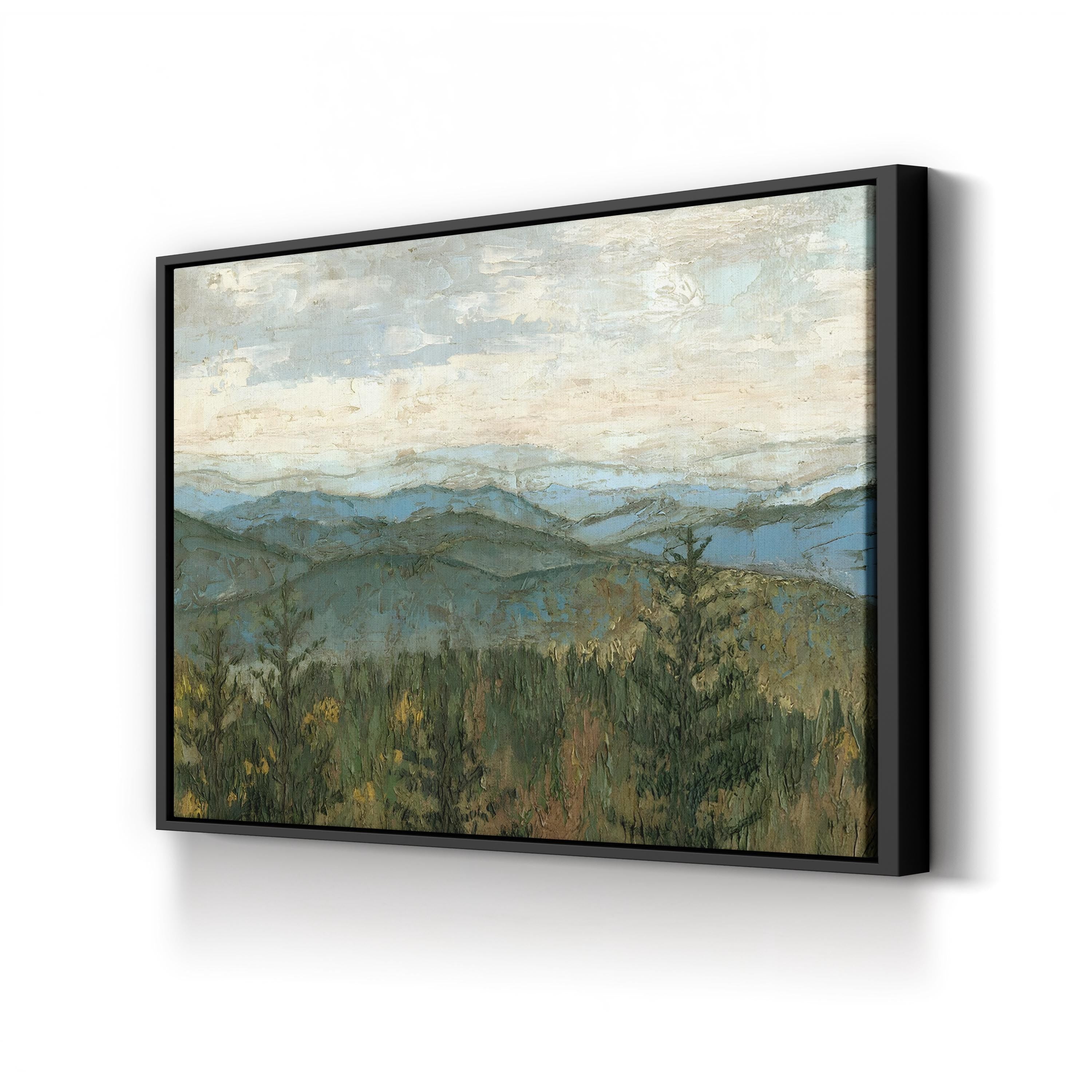Blue Ridge Mountain Landscape – Period Illustration Wall Art | Hand-Painted Canvas Print