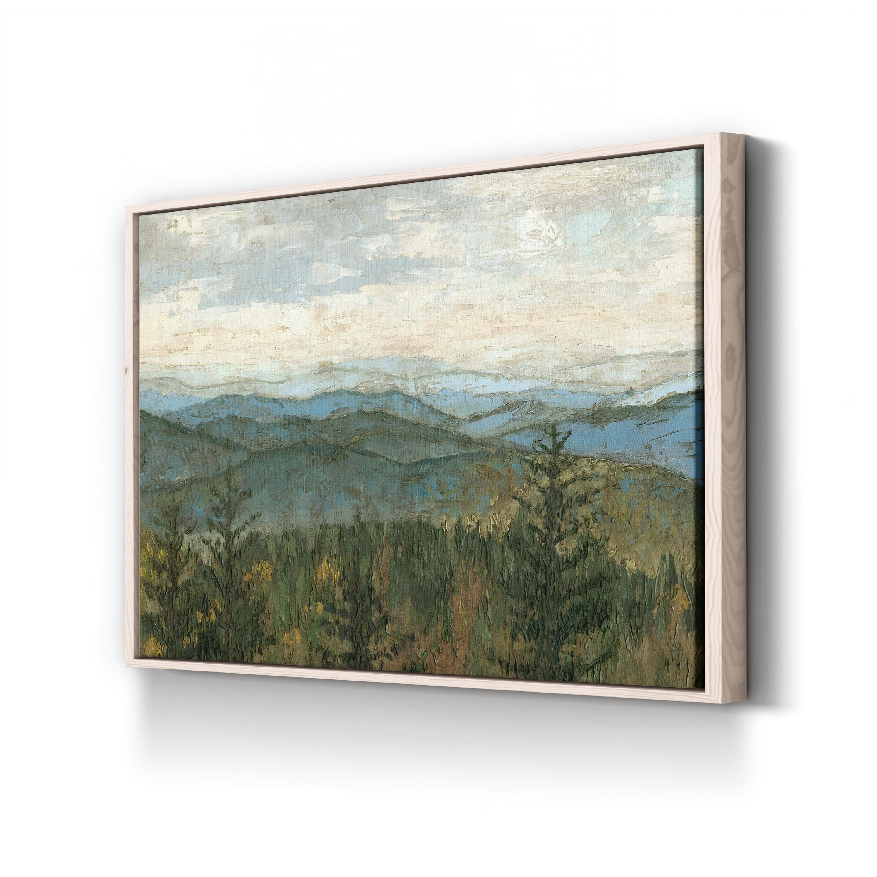 Blue Ridge Mountain Landscape – Period Illustration Wall Art | Hand-Painted Canvas Print