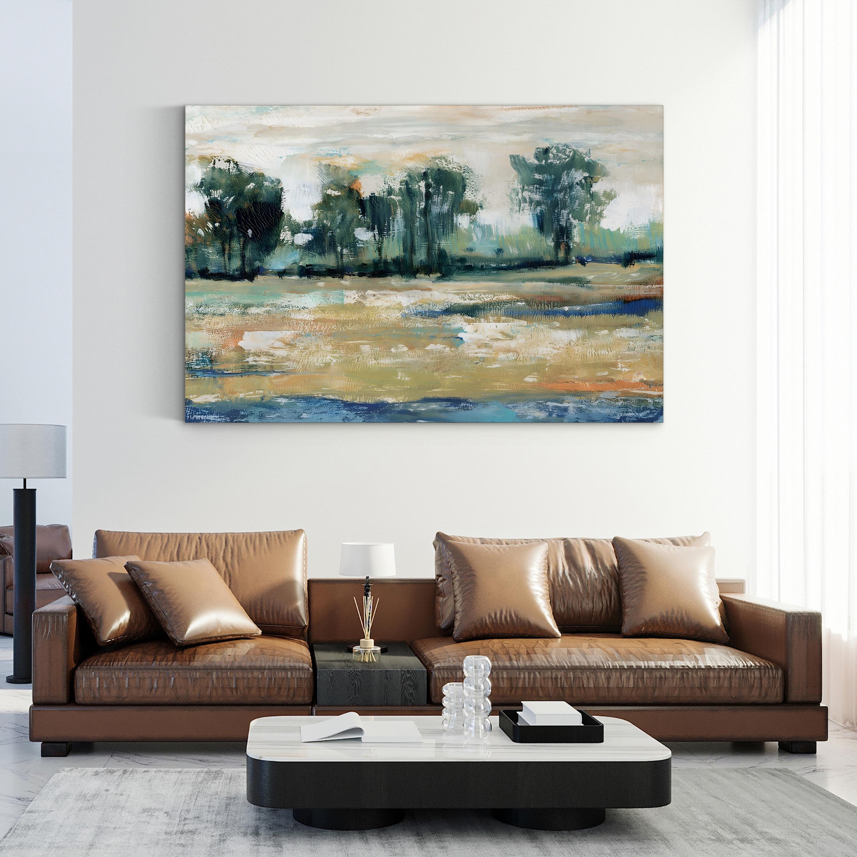 Blue Shade I Wall Art by Tim O'Toole | Abstract Blue and Green Contemporary Canvas