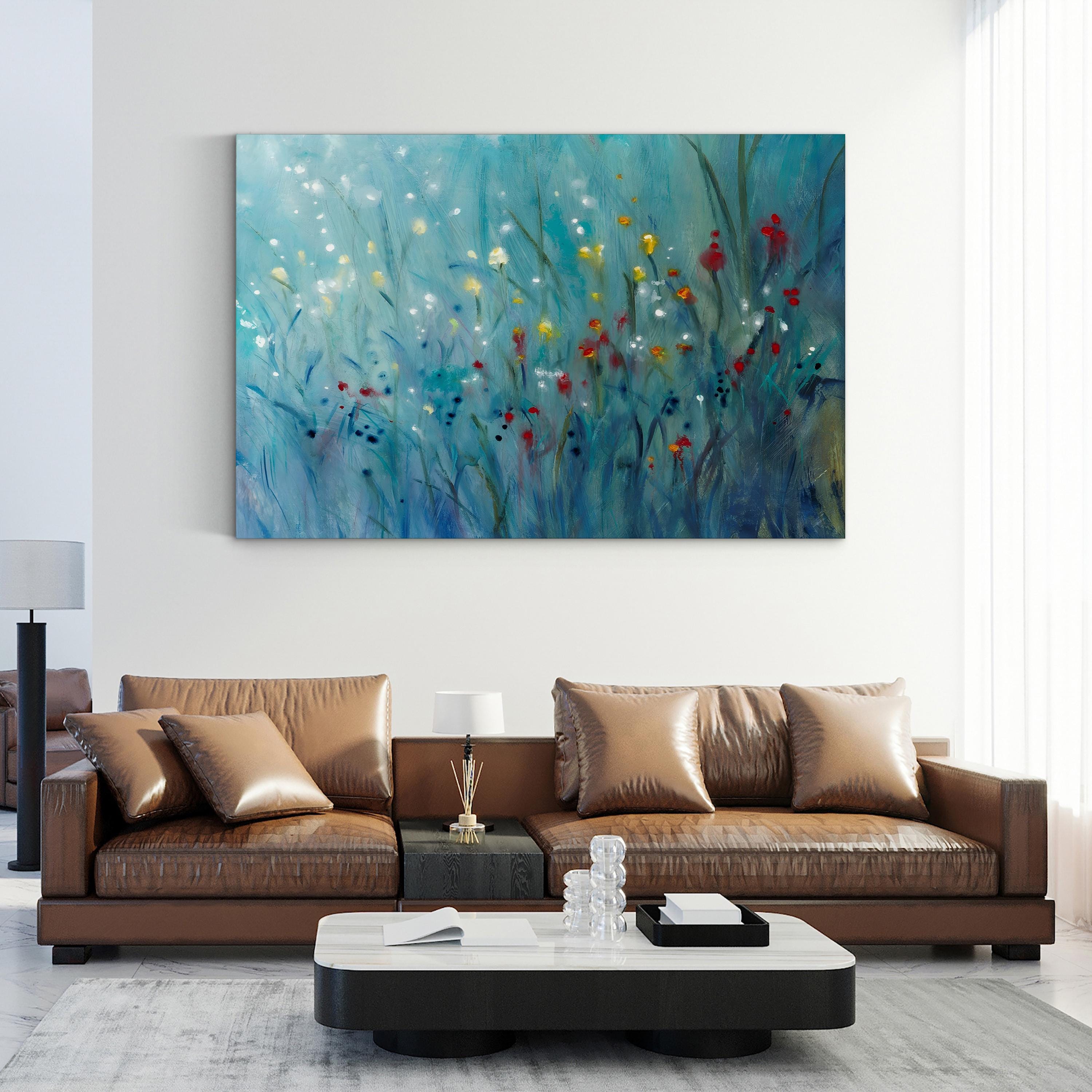 Blue Vision I Wall Art by Tim O'Toole | Contemporary Floral Abstract Canvas