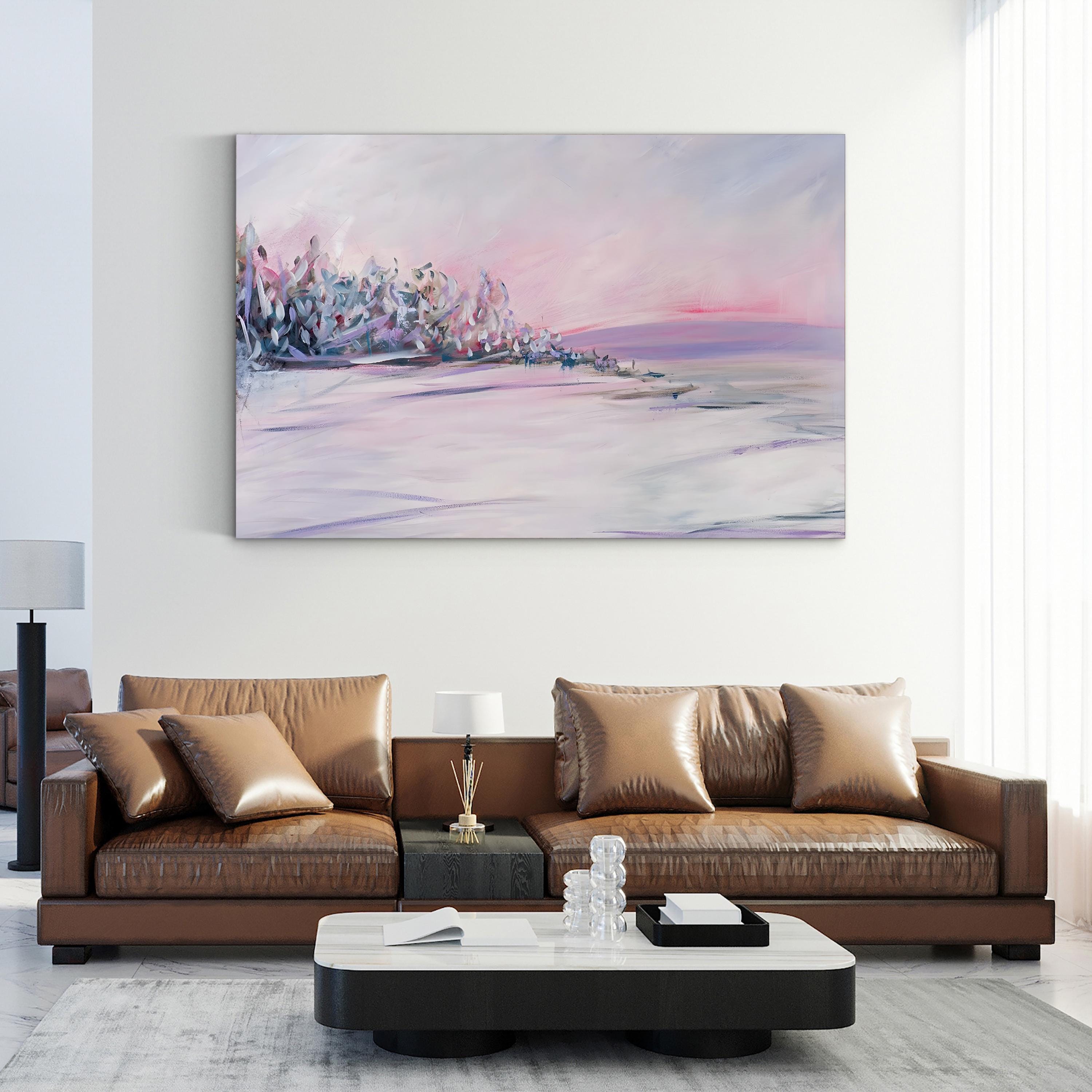 Blush Winter Sunset Wall Art by Circle Art Group