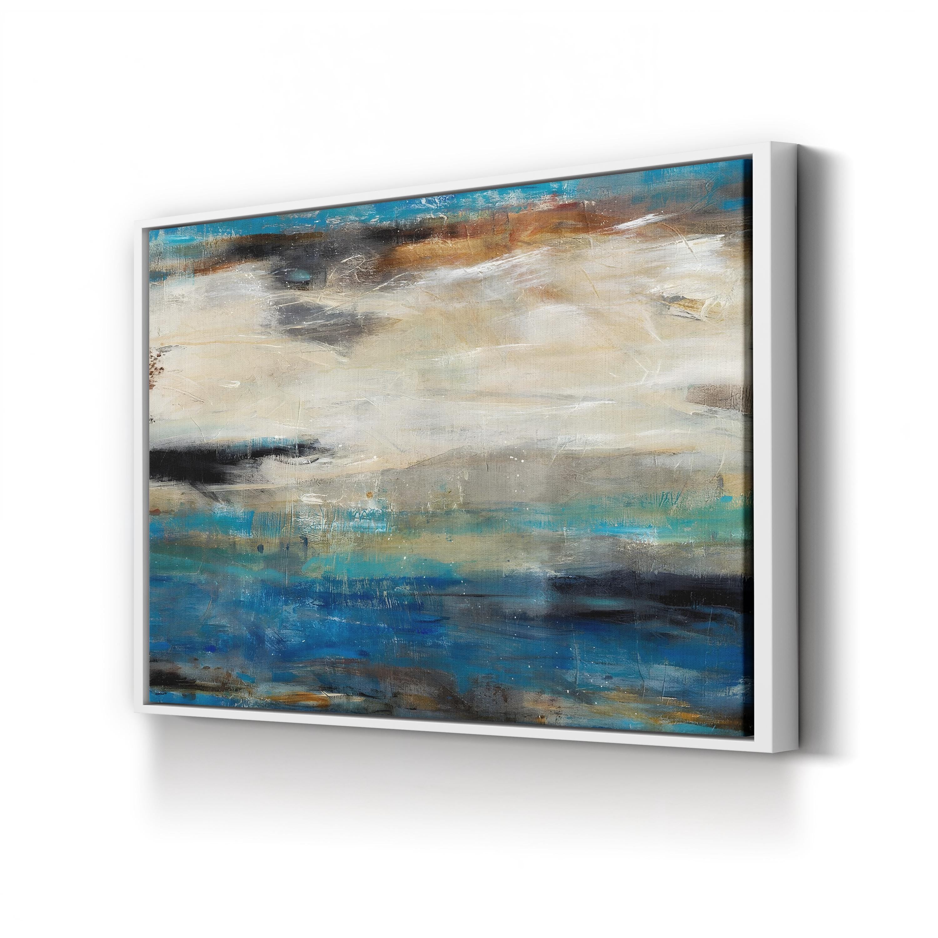Blue Horizon Atmospheric Abstract – Period Illustration Wall Art | Contemporary Canvas Print