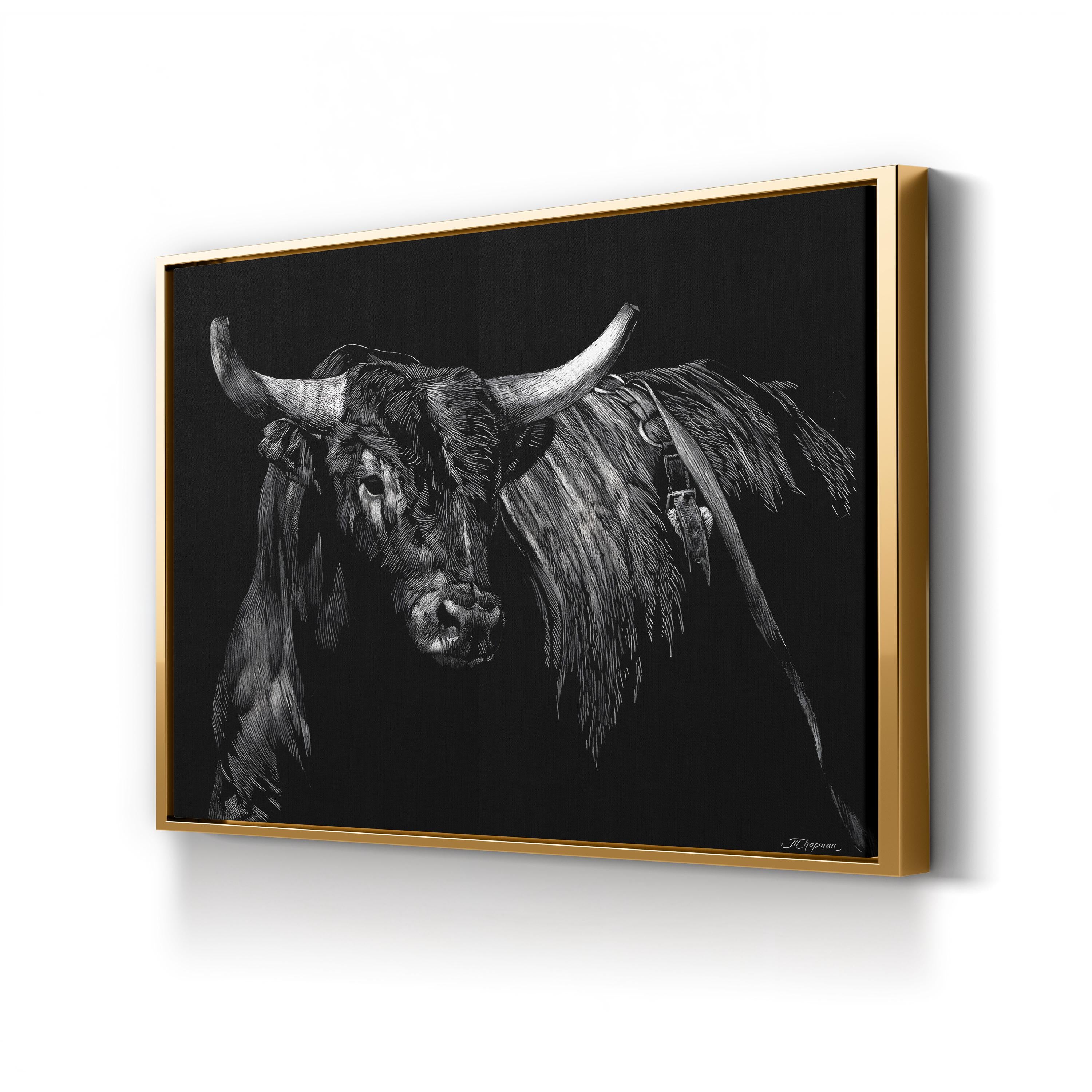 Brindle Rodeo Bull Wall Art by Julie Chapman