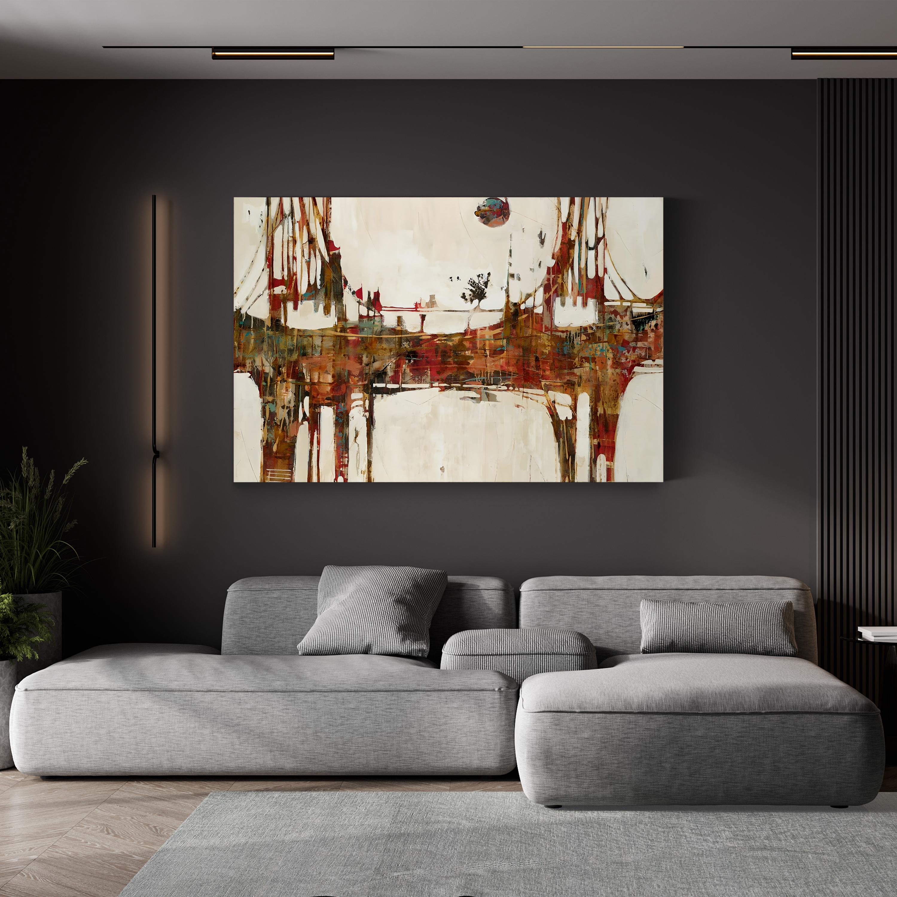 Building Bridges Wall Art by Liz Jardine | Abstract Landscape Canvas