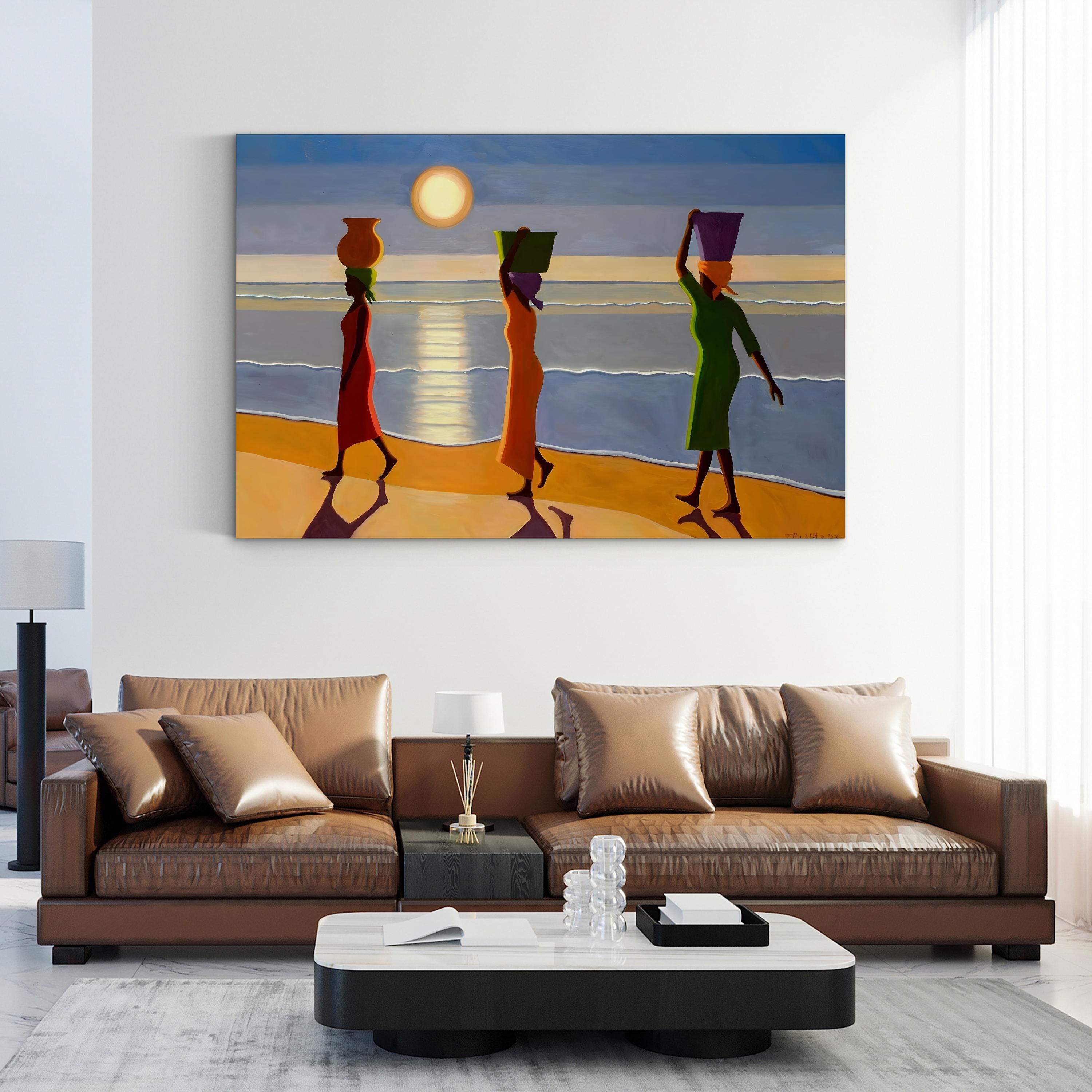 By the Beach 2007 Coastal Figures – Tilly Willis Wall Art | Contemporary Coastal Canvas Print