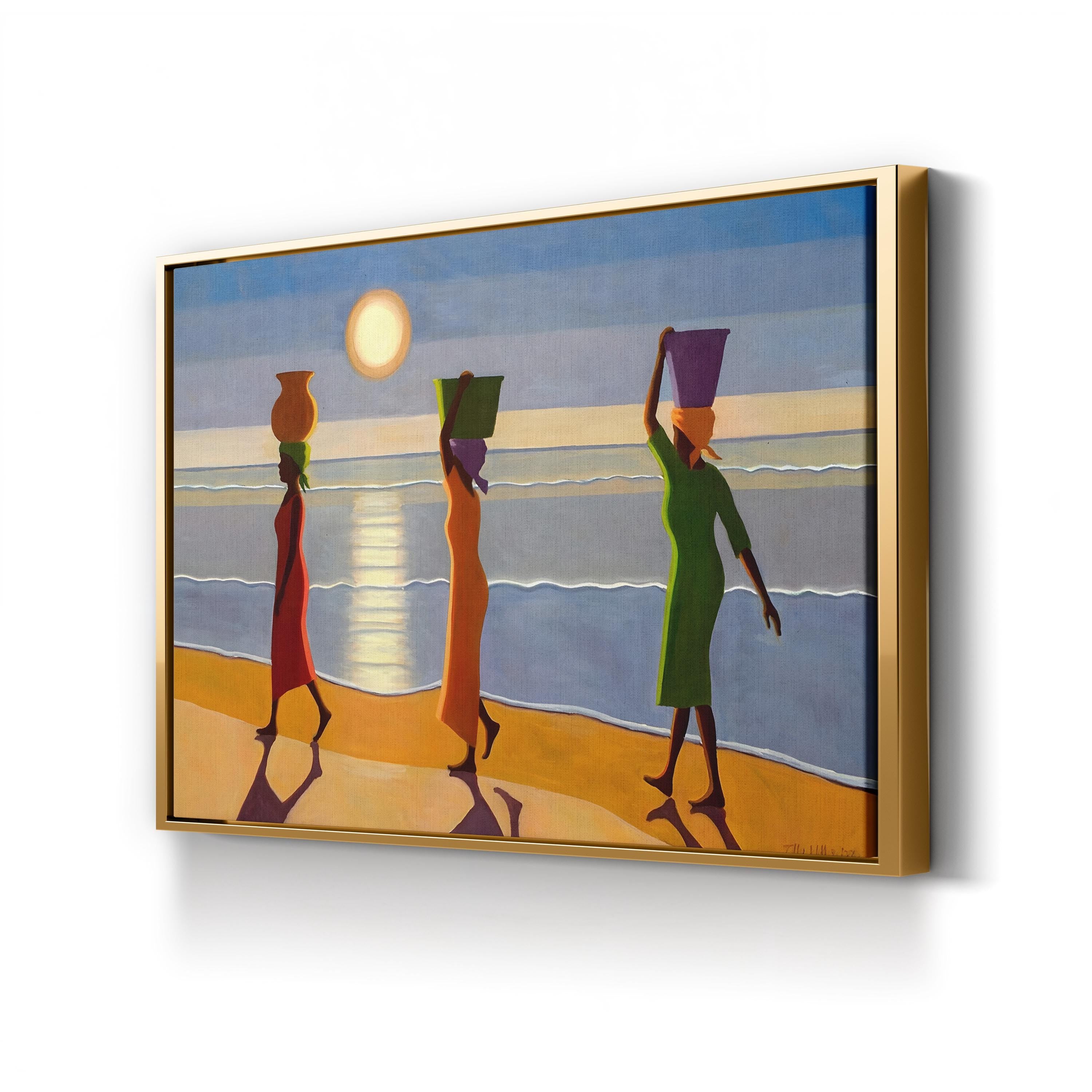 By the Beach 2007 Coastal Figures – Tilly Willis Wall Art | Contemporary Coastal Canvas Print