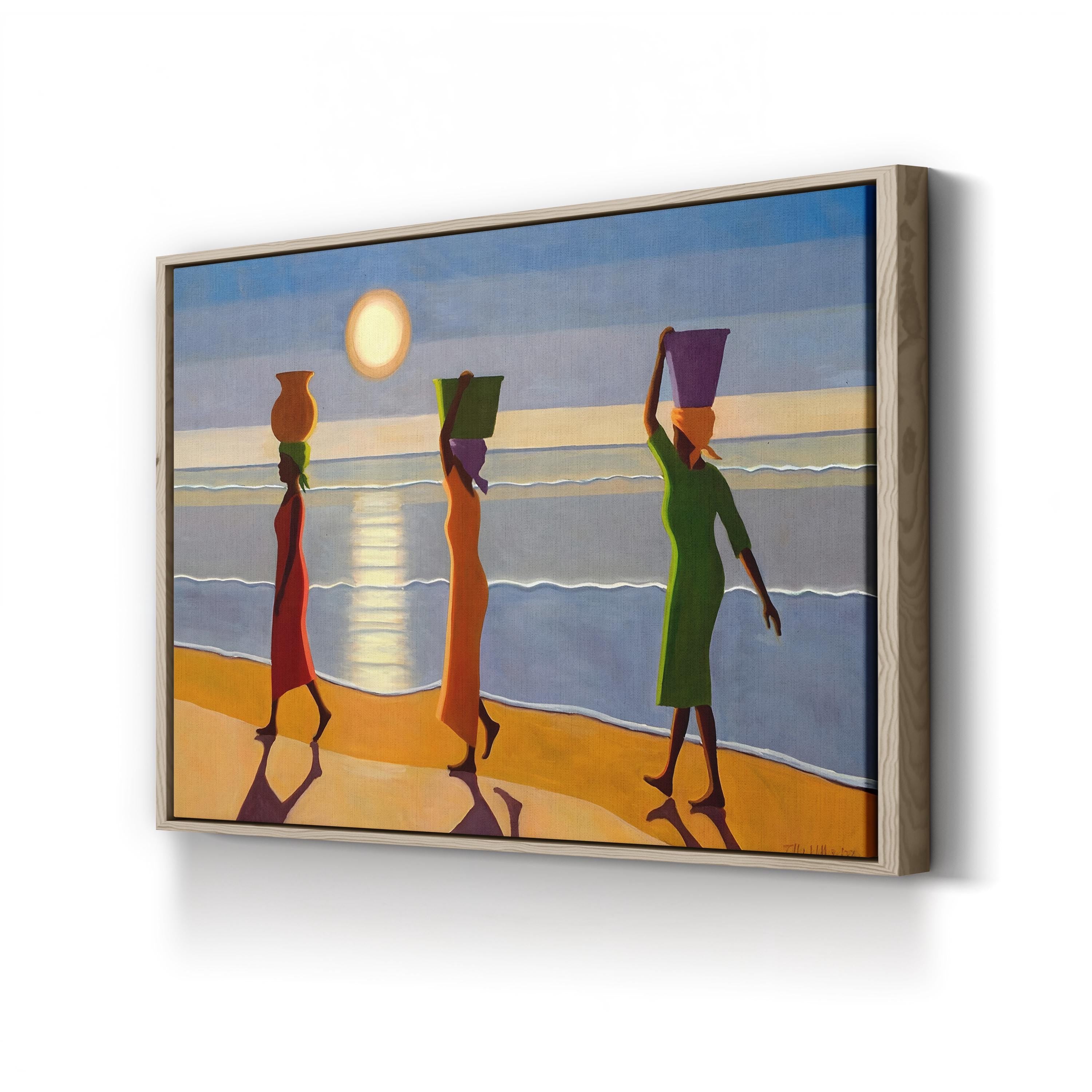 By the Beach 2007 Coastal Figures – Tilly Willis Wall Art | Contemporary Coastal Canvas Print