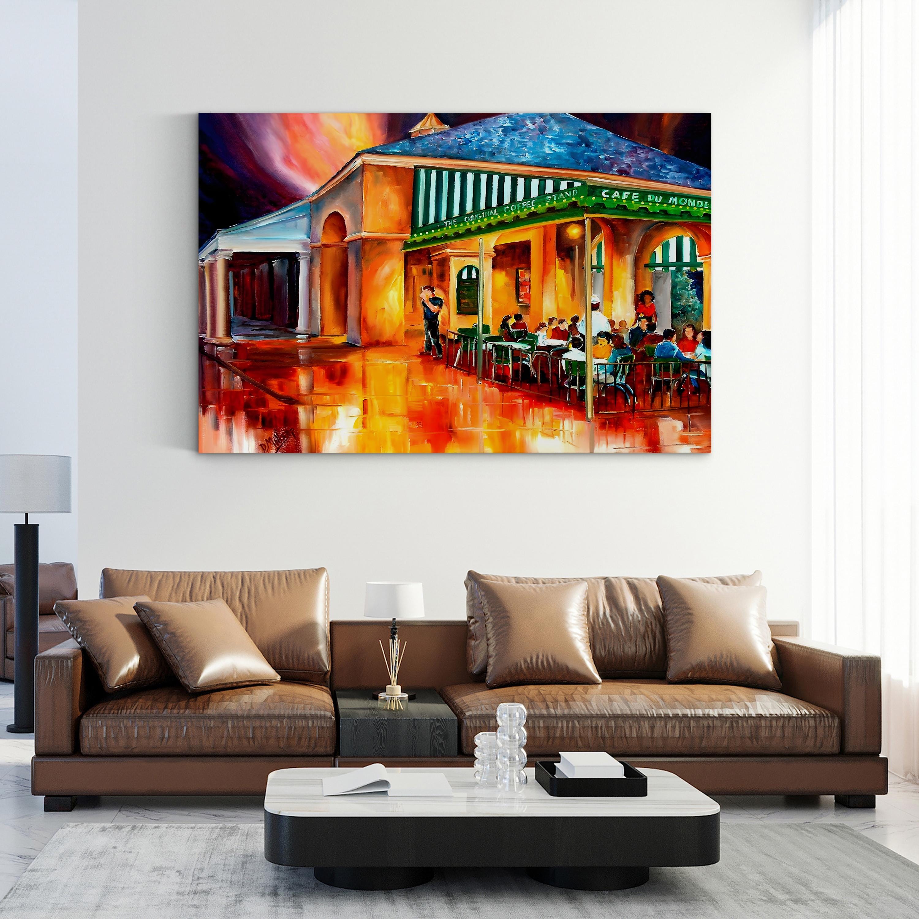Cafe du Monde Wall Art by Diane Millsap – Contemporary New Orleans Café Scene Canvas