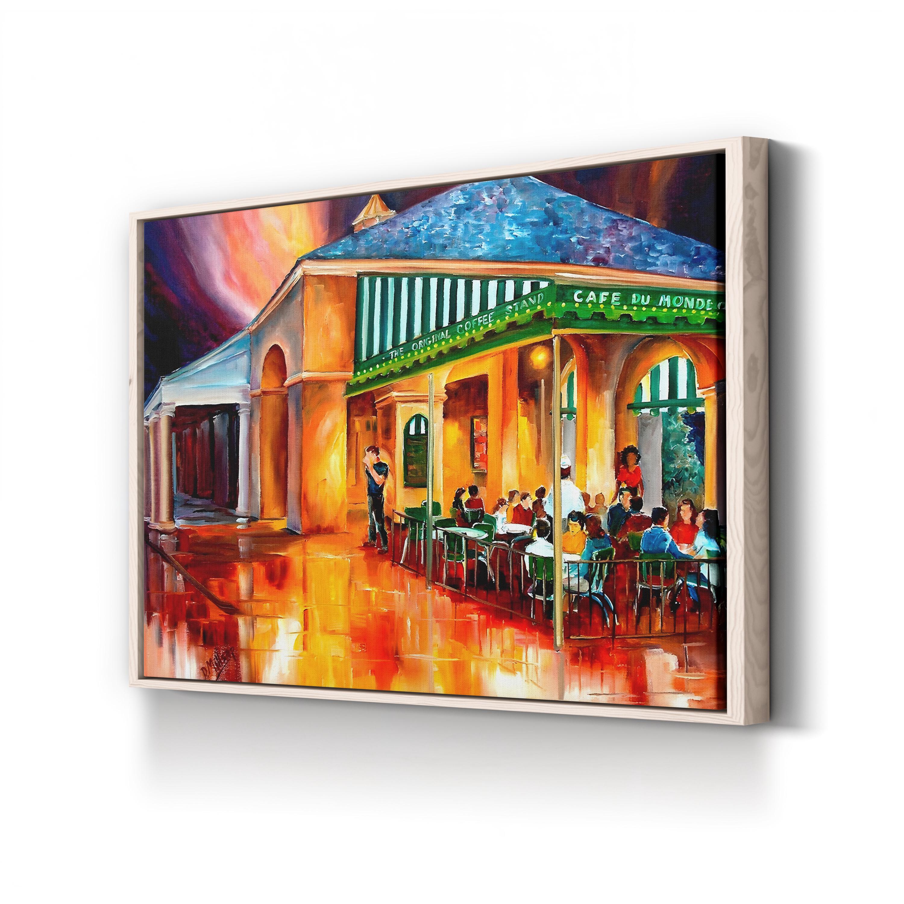 Cafe du Monde Wall Art by Diane Millsap – Contemporary New Orleans Café Scene Canvas