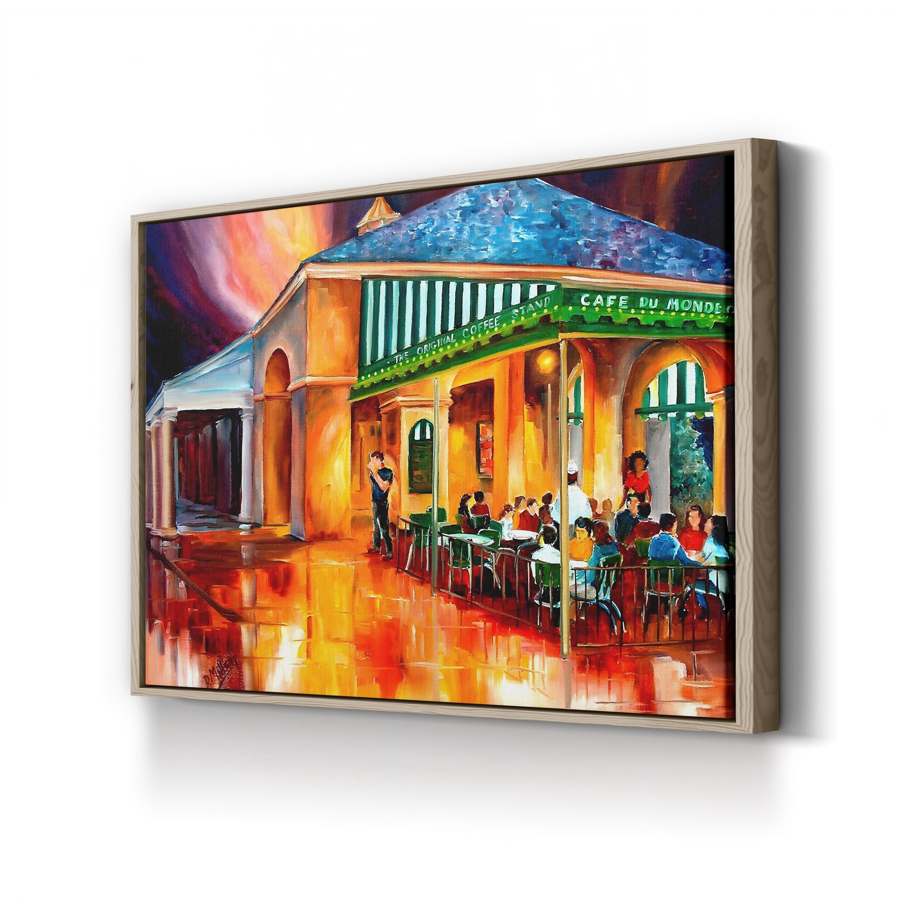 Cafe du Monde Wall Art by Diane Millsap – Contemporary New Orleans Café Scene Canvas