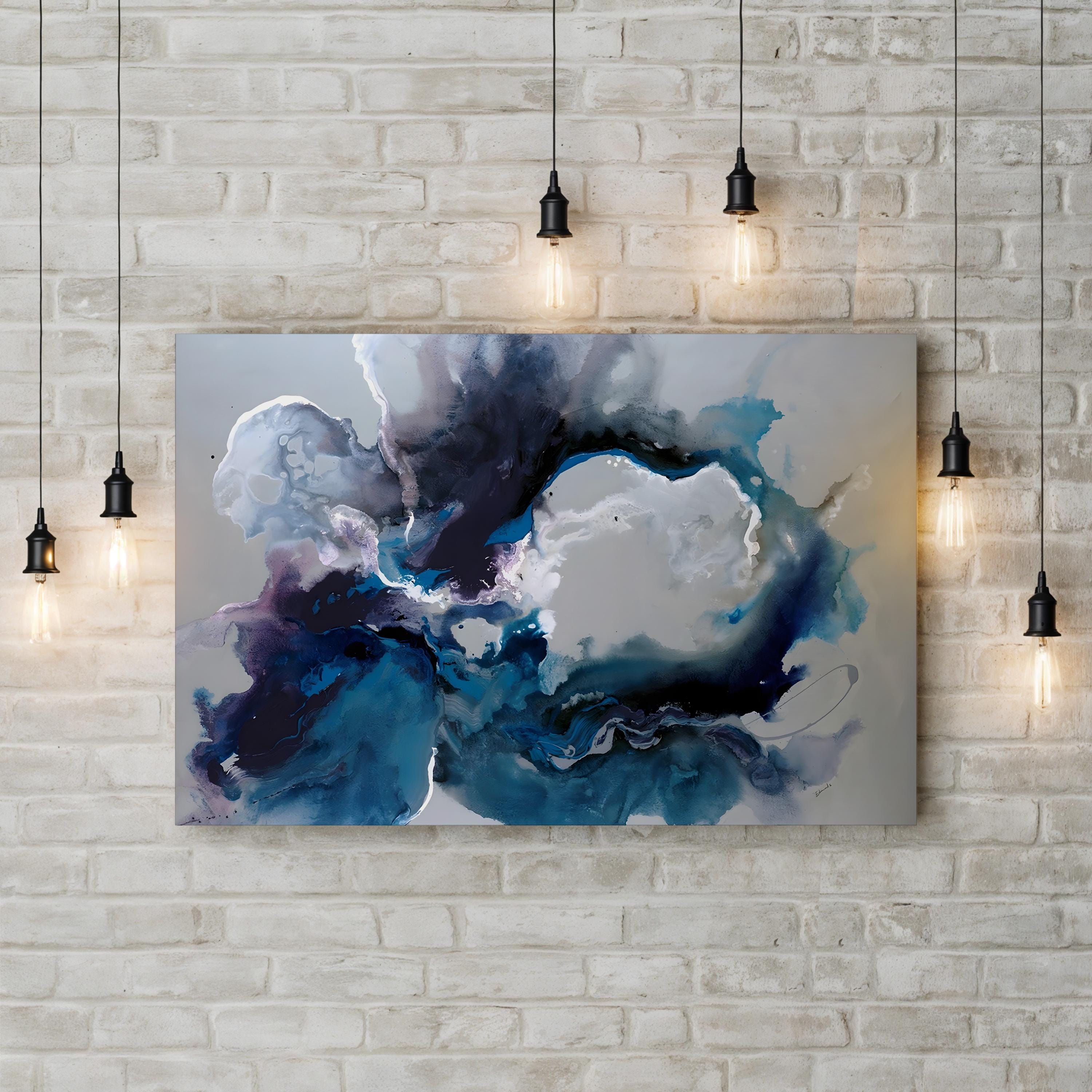 Cerulean Waters Wall Art by Sydney Edmunds | Contemporary Coastal Abstract Canvas