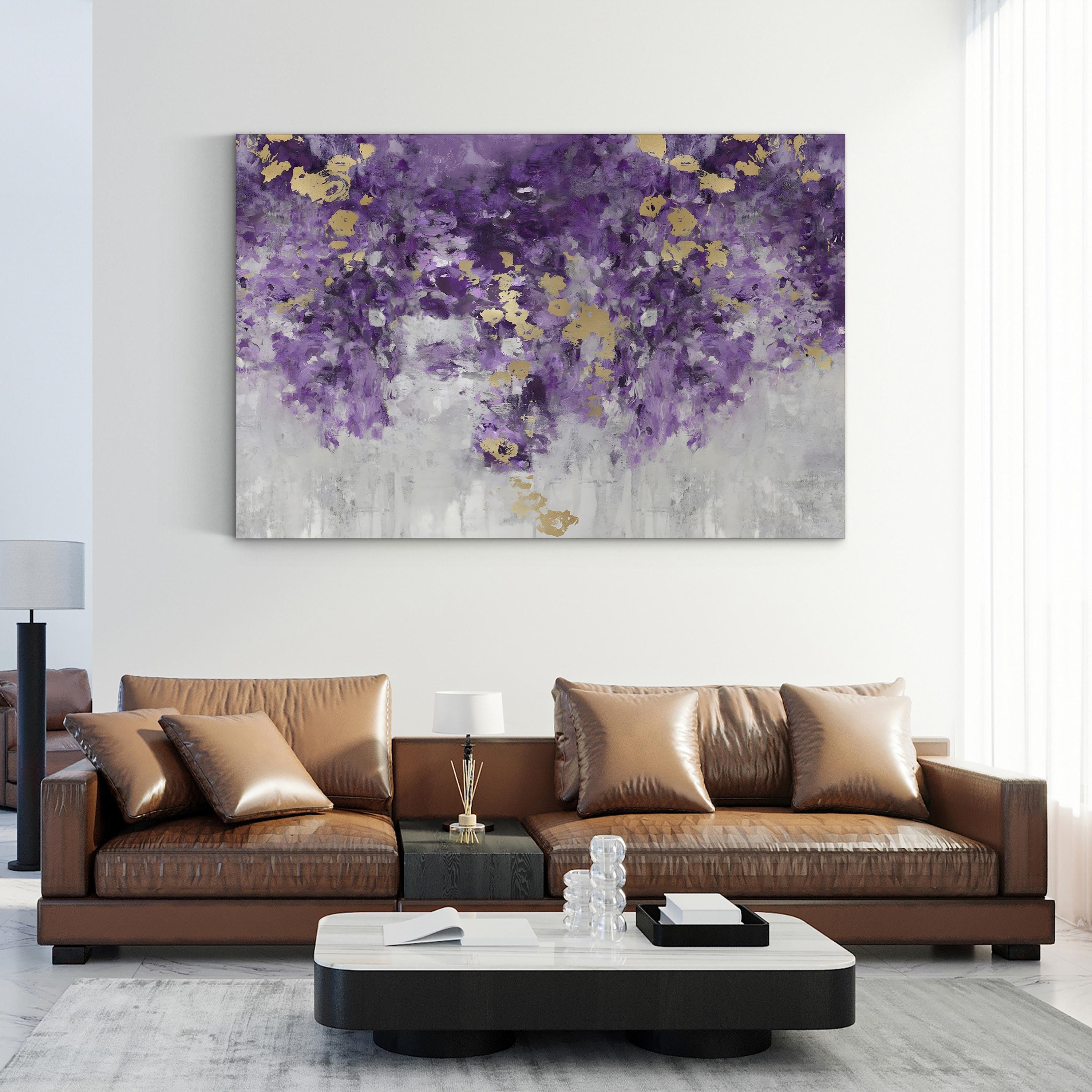 Charmed Purple Wall Art – Contemporary Abstract Floral Artwork