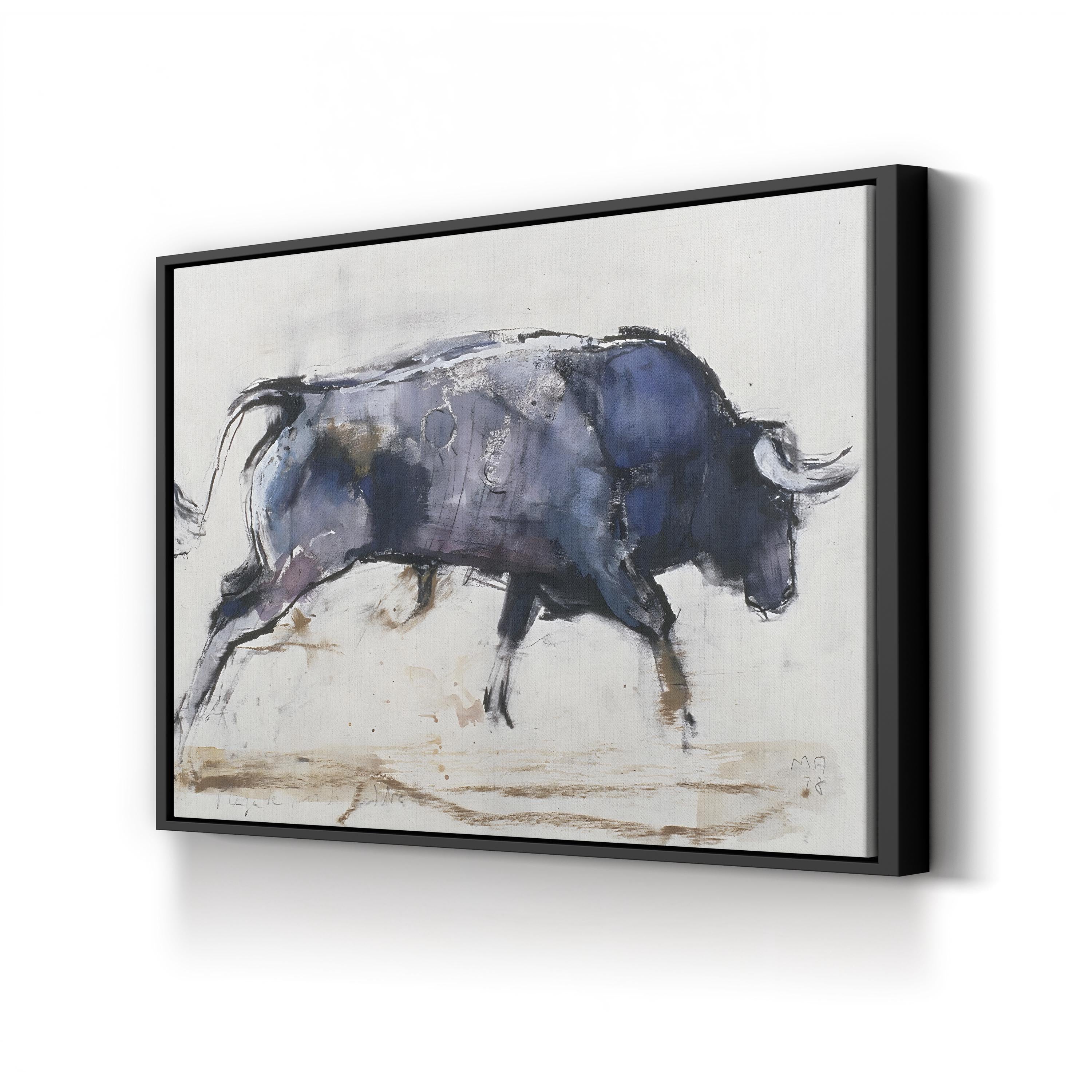 Charging Bull, 1998 Wall Art by Mark Adlington | Contemporary Abstract Animal Canvas