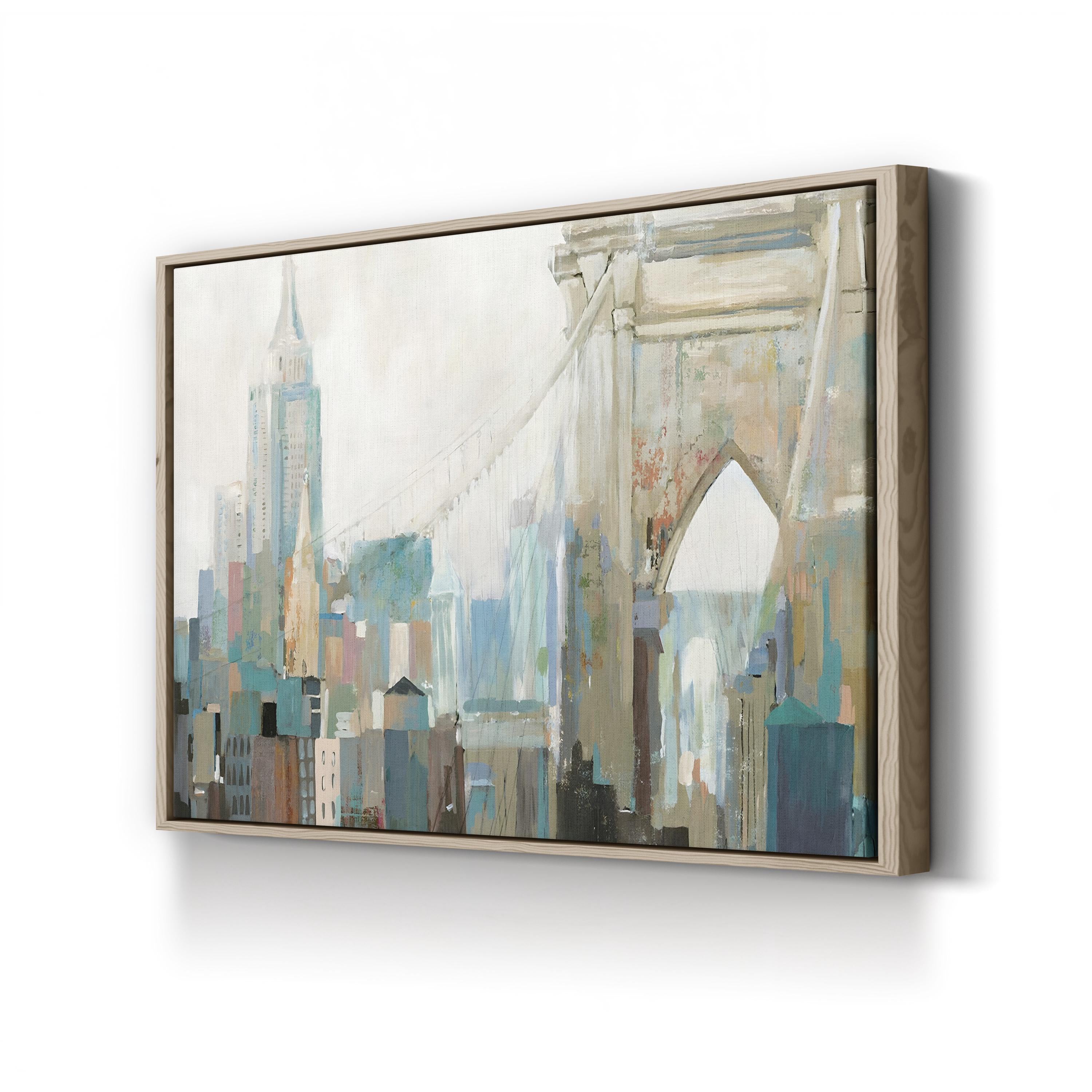 Brooklyn Bridge Abstract Canvas Art: New York City Skyline Wall Decor