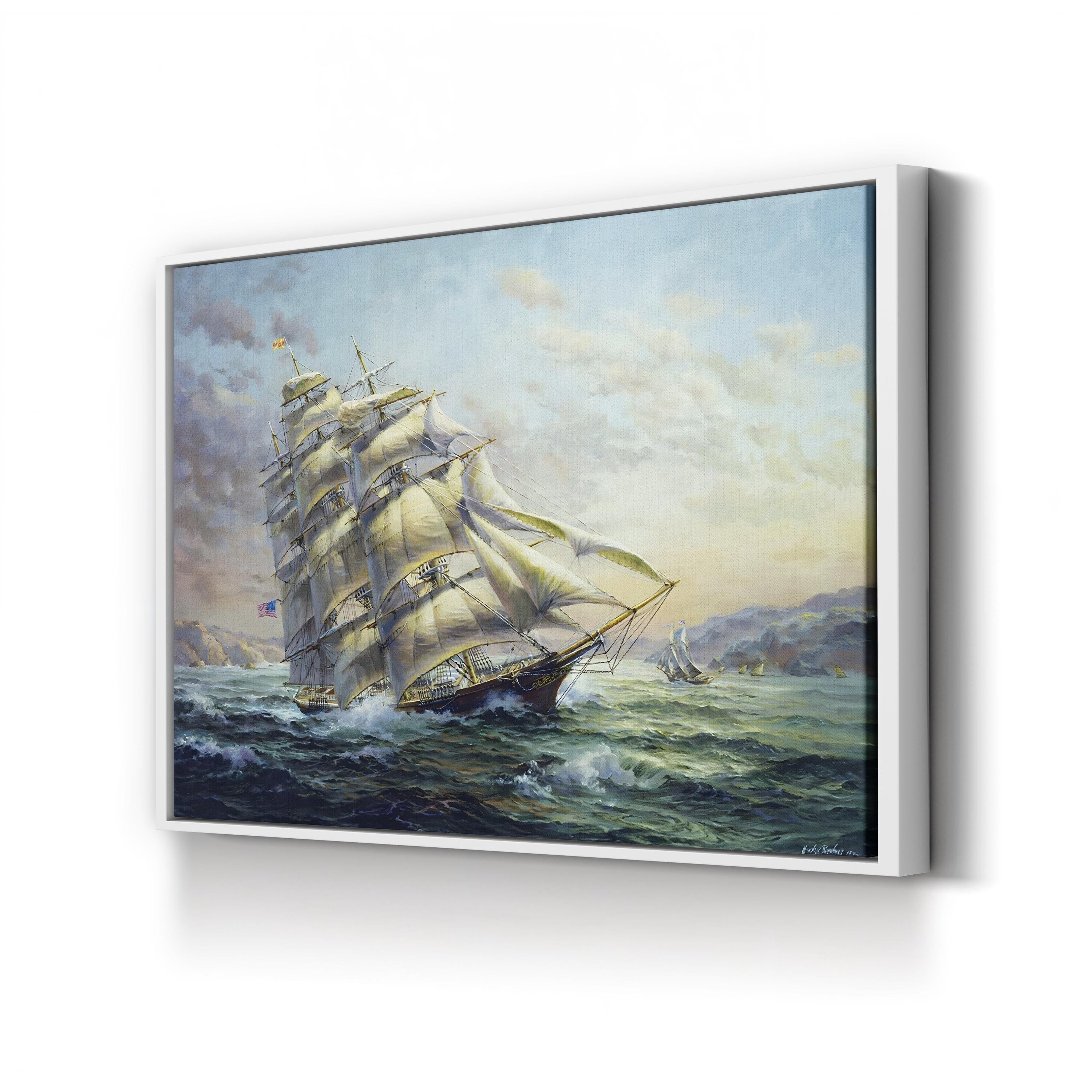 Clipper Ship Surprise Wall Art by Nicky Boehme  Nautical Sailing Ship Canvas Print
