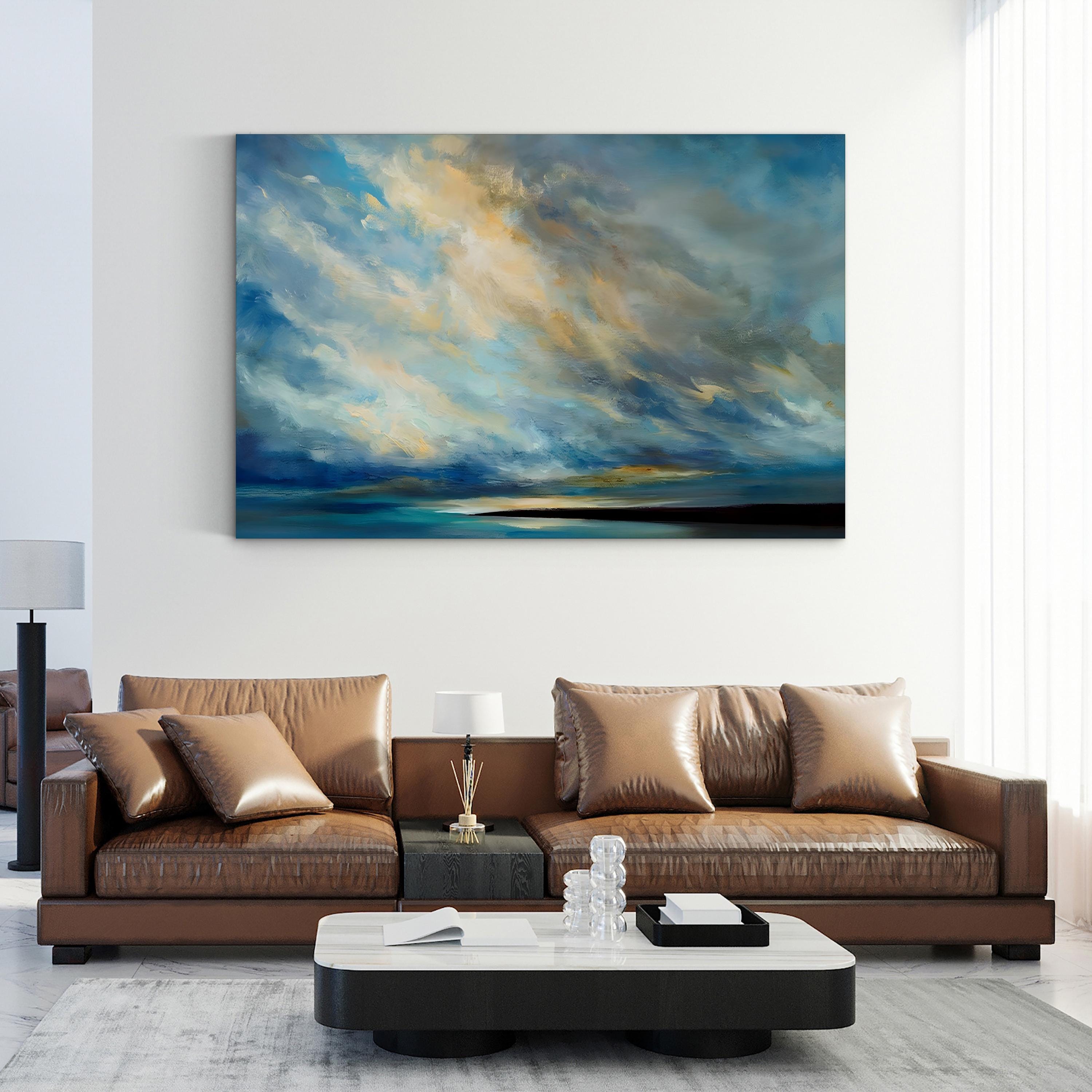 Coastal Clouds XVIII Wall Art by Sheila Finch | Contemporary Abstract Sky and Sea Canvas Print