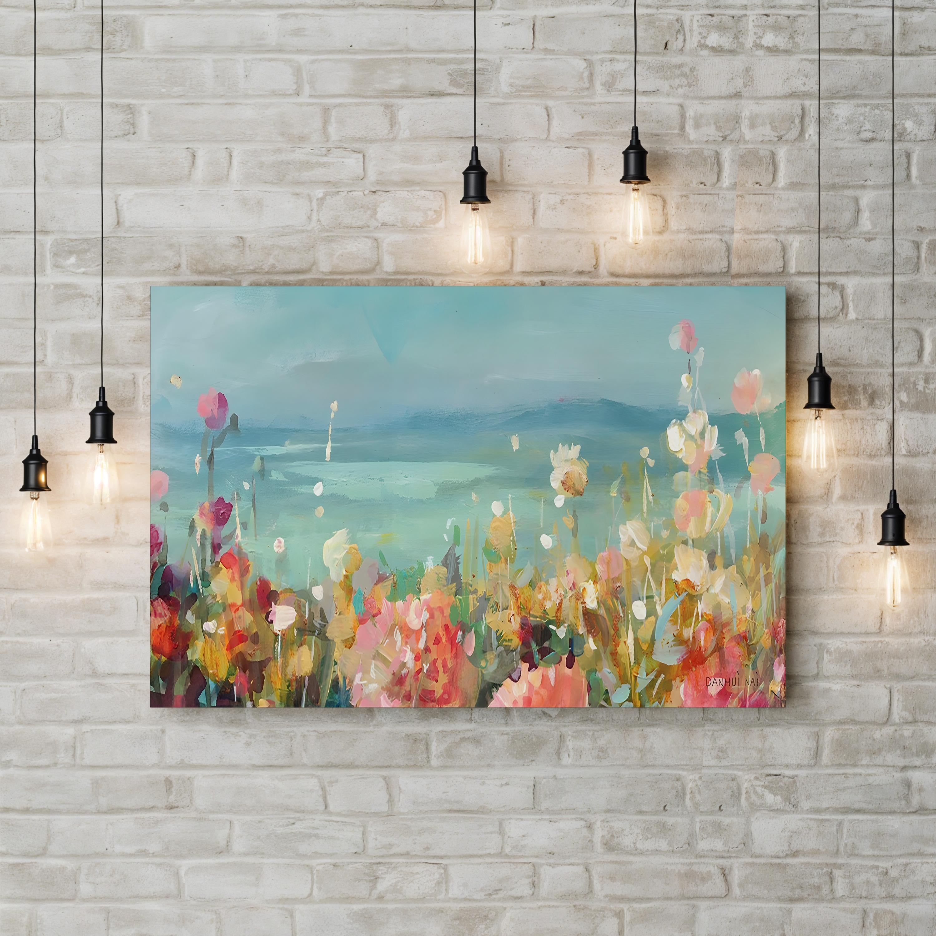 Coastal Dahlias Crop | Contemporary Floral Botanical Wall Art by Danhui Nai