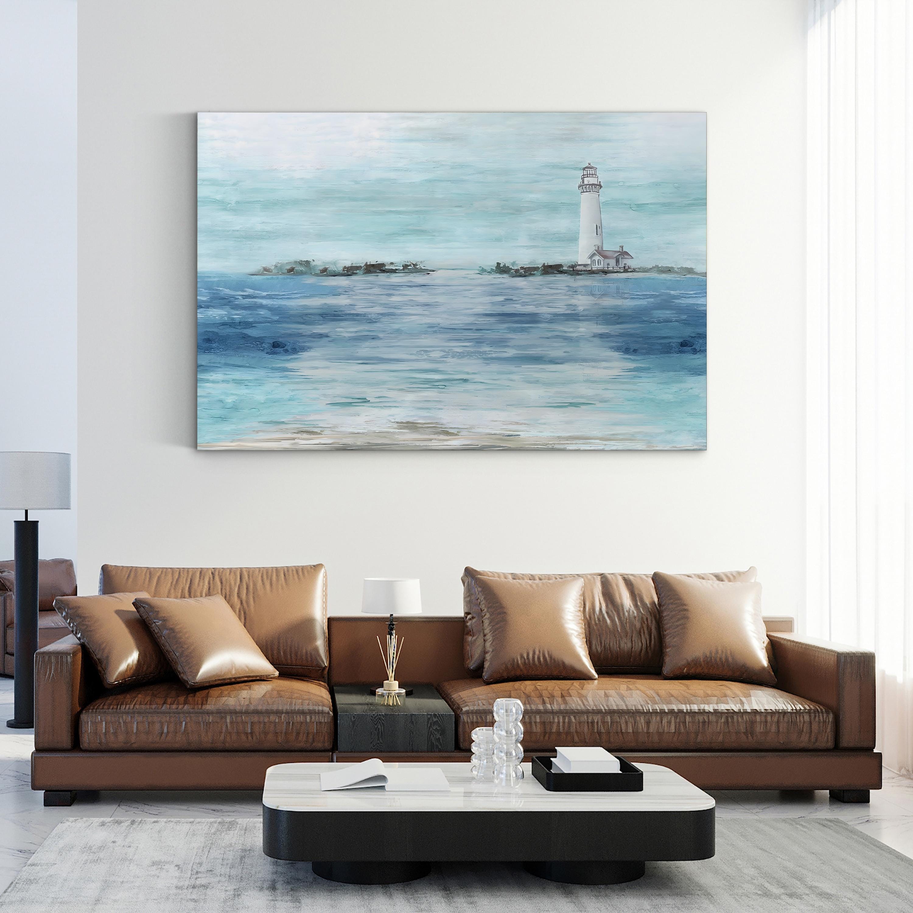 Coastal Lighthouse | Nautical Ocean Landscape Wall Art by Eva Watts