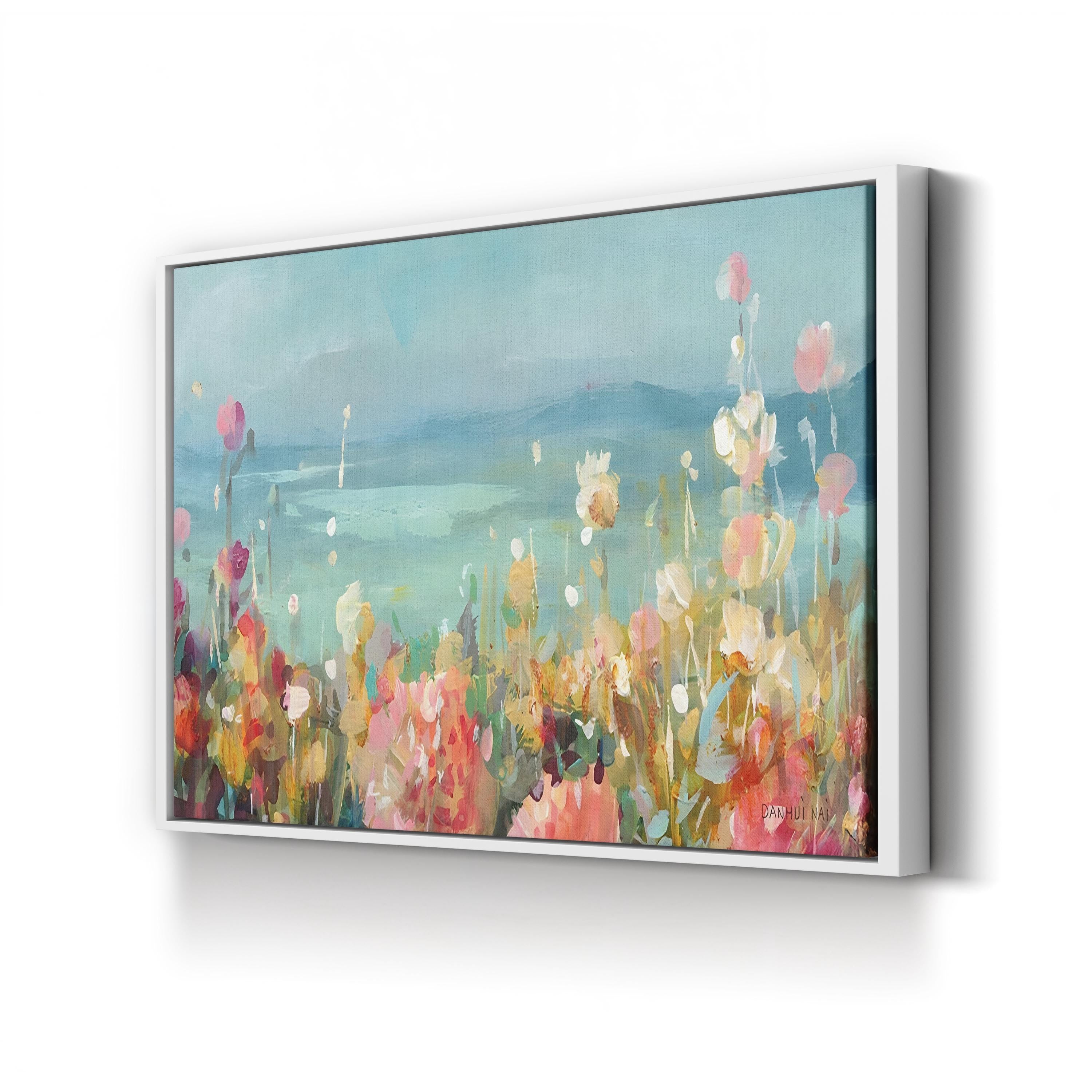 Coastal Dahlias Crop | Contemporary Floral Botanical Wall Art by Danhui Nai