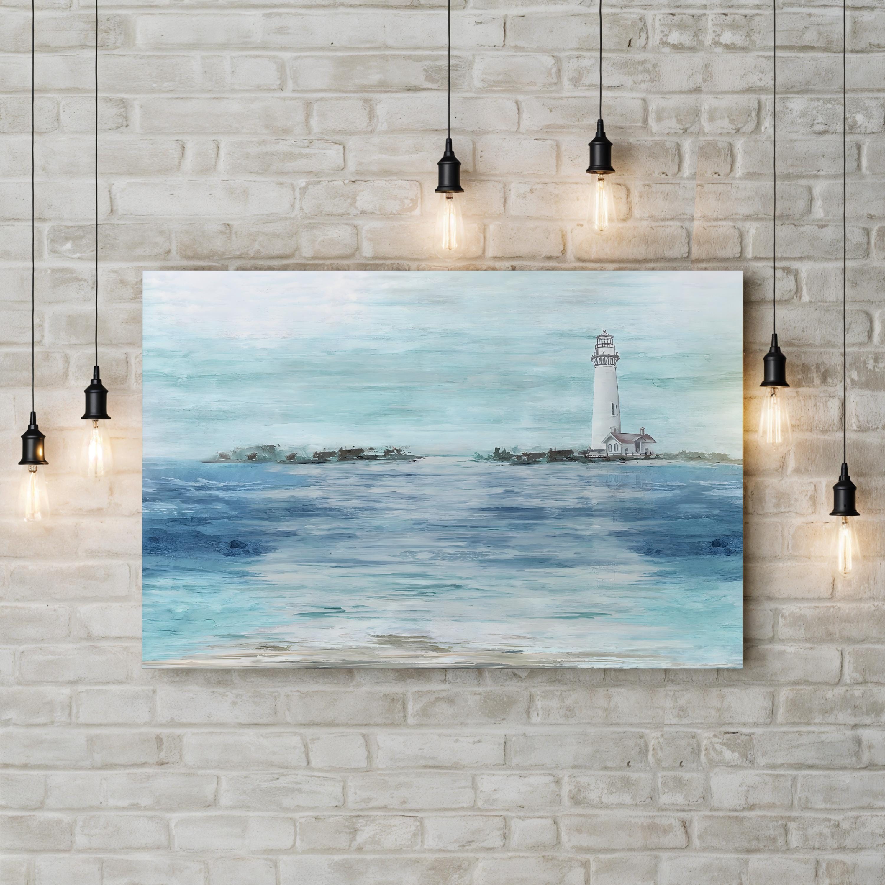 Coastal Lighthouse | Nautical Ocean Landscape Wall Art by Eva Watts