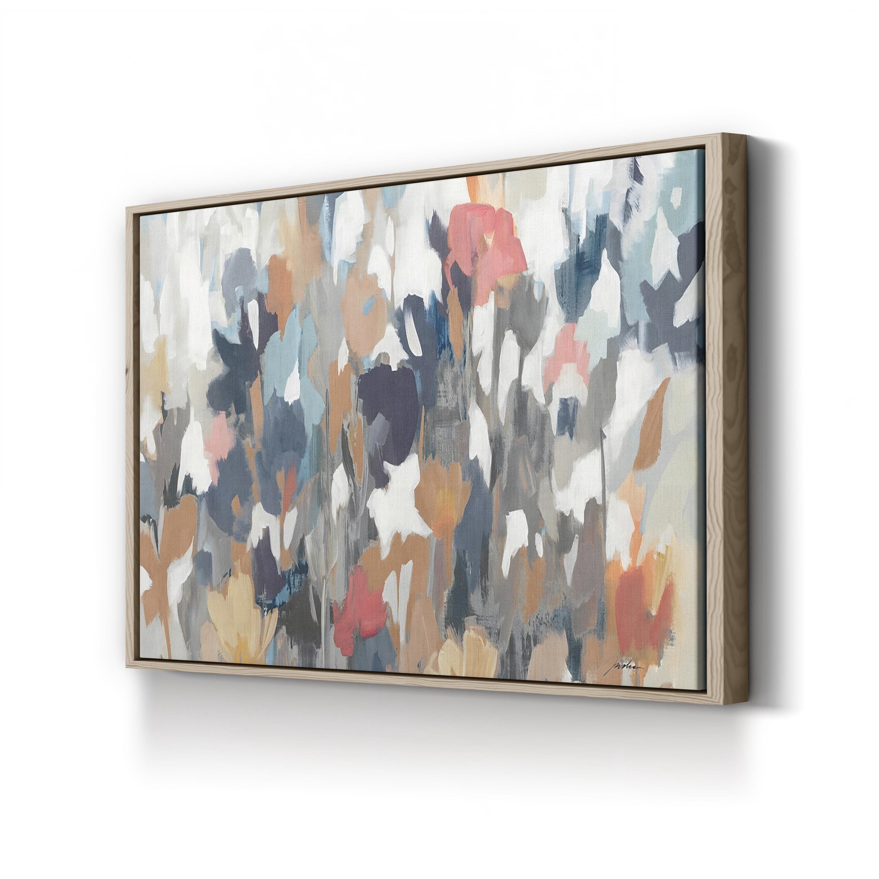 Corner Flower Stand by Liz Jardine canvas print in Oak Framed Canvas