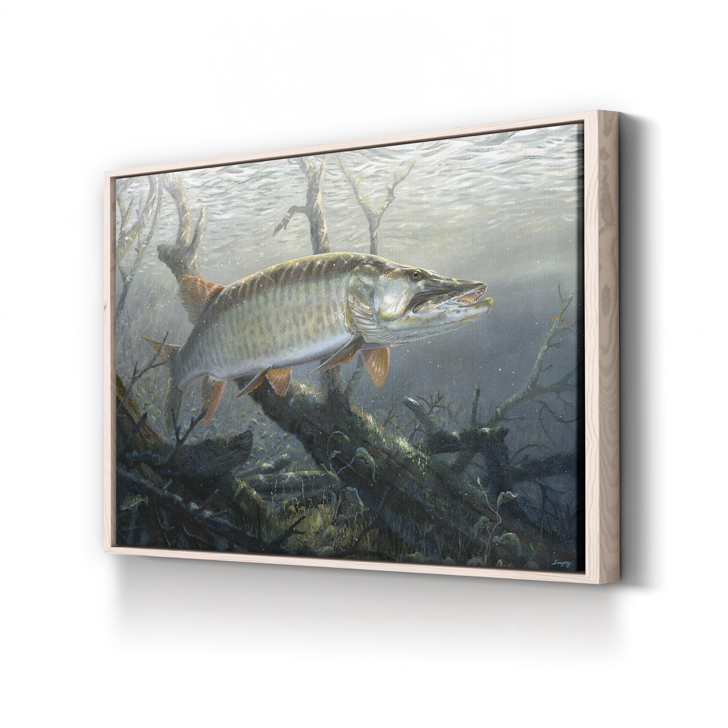 Cruising the Shallows Muskie – Terry Doughty Wall Art | Underwater Wildlife Canvas Print